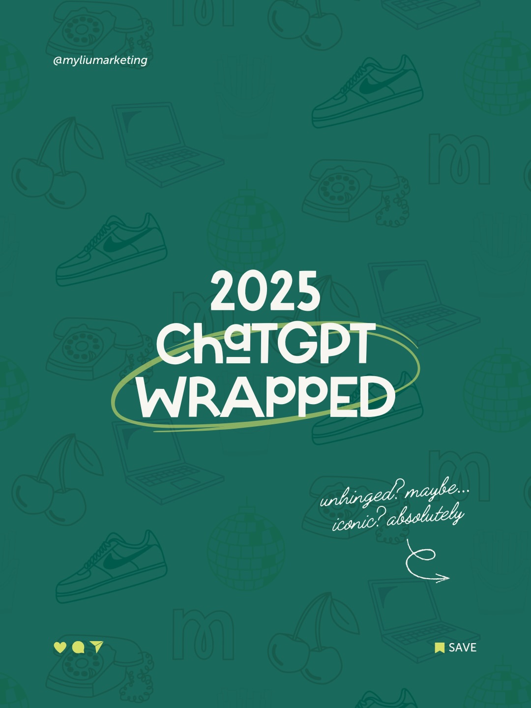 ChatGPT saw every version of me this year… the CEO brain, the mom brain, the hormonal detective, the sourdough gremlin and the girl who just needed someone to run the numbers AGAIN. I’m telling you right now, anything that helps me do my job faster and better is an instant yes from me, which is exactly why I had to make my own ChatGPT Wrapped. (And yes, I loled the entire time making this 😆)
Psssttt - If you want your own chaotic version, comment ‘PROMPT’ and I’ll DM you the exact prompt I used. 😎
#myliumarketing #chatgptwrapped #socialmediamanagement