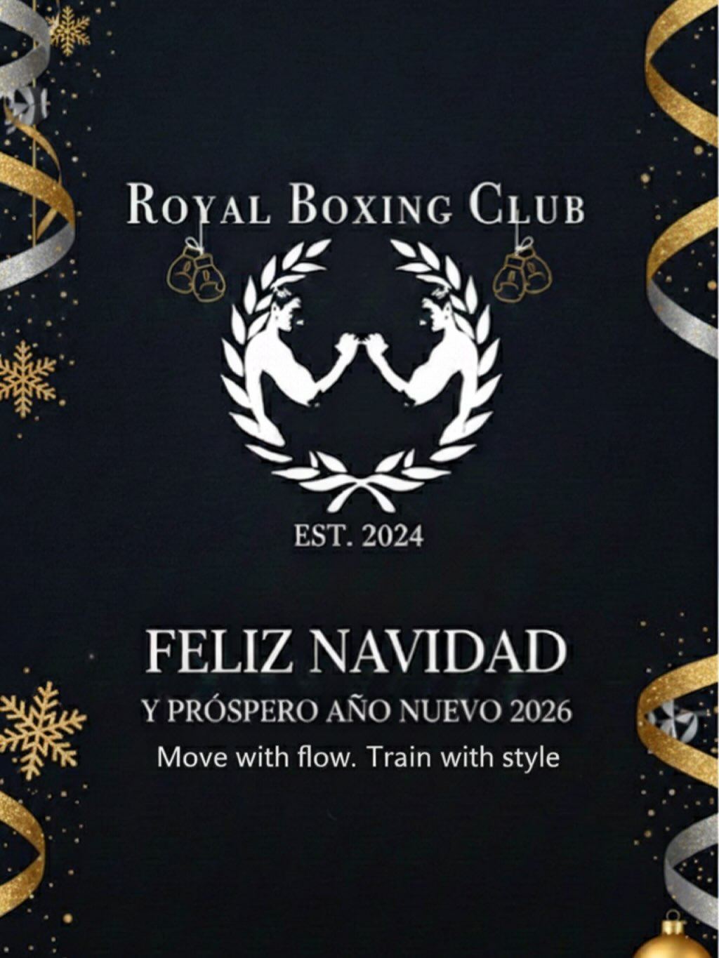 Un nuevo año para entrenar con estilo
y vivir en flow. Royal Boxing Club.
Feliz Navidad y próspero año nuevo
#stylerbc #flowrbc