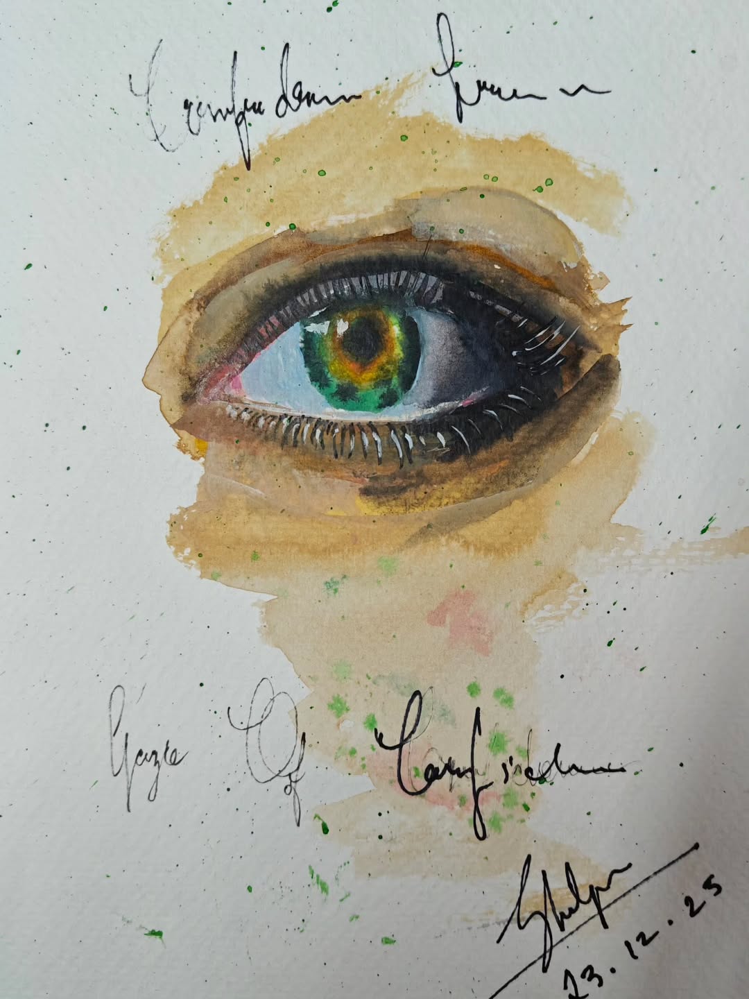 Looks like we all need to open our eyes without being skeptical about ourselves or others and be more open spread love and compassion without any judgement...
This painting is available to purchase...
#watercolors #artist #art
#greeneyes #artcollector