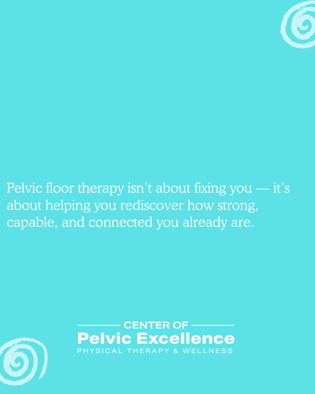 You don’t need to be “fixed.” You need to be supported 🤲🏾
Your body already has the wisdom to heal — sometimes it just needs a little guidance to find its way back.
Pelvic floor therapy empowers you to reconnect with your strength, understand your symptoms, and rebuild trust with your body after years of pushing through discomfort.
At COPE PT, our goal isn’t just to treat pain — it’s to help you understand your body, so you leave feeling confident and capable long after therapy ends. 🌿
You are not broken — you are becoming.
---------------
📍 Dallas: 12700 Hillcrest Rd., Ste 149, Dallas, TX 75230 | 📞 (817) 381-5110
📍 McKinney: 3721 S. Stonebridge Dr., Unit 1102, McKinney, TX 75070 | 📞 (817) 381-5177
🌐 Book your session: copept.com