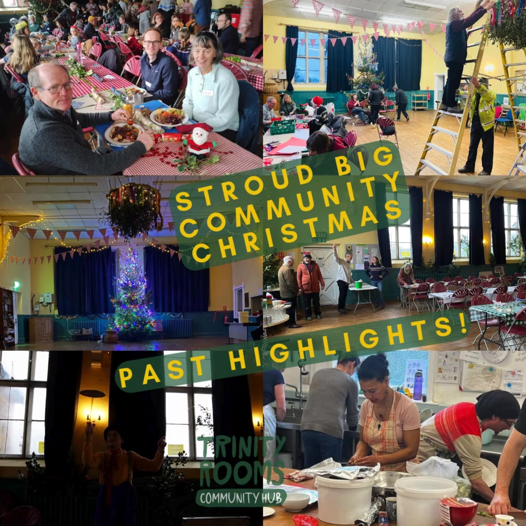 With this year's Community Christmas in a couple of days unwrap an early gift with this selection box of highlights from the past three years of festive celebrations held across Stroud by our NoSH (Network of Stroud Hubs) partnerships.
Giving just a taste of the fun and joy to come at our Trinity Rooms Community Hub (Field Road, Stroud) and The Octagon (Paganhill, Stroud) on the 25th December 2025. You can view the full video at: https://youtu.be/wVFhYtOrkzg
At it's heart is community spirit, connecting people, and the true meaning of Christmas. So ALL ARE WELCOME and getting involved is free (though donations are greatly appreciated and much needed).
Booking is however required in advance this can be accessed (as can donating) via the following link: https://linktr.ee/trinity.rooms
Finally a BIG thank you to all who help bring together this amazing event each year that give so many a place of love, fun, and kindness at what can be for many a challenging and isolating time.
In the winter months leading up to the big day a brilliant team of locals, many who are volunteers, begin their work and organising relies on the generosity of so many who's contributions and support include decorating, monetary donations, providing entertainment, cooking, donating produce, clean up, and more.
#Stroud #SupportingLocal #Food #TakingAction #Xmas #Festive #Volunteering #Paganhill #Winter #Painswick #Inspiring #Nailsworth #Kindness #Chalford #FoodHub #Christmas #Family #Friendship #Community #MakingADifference #ConnectingPeople #Gloucestershire