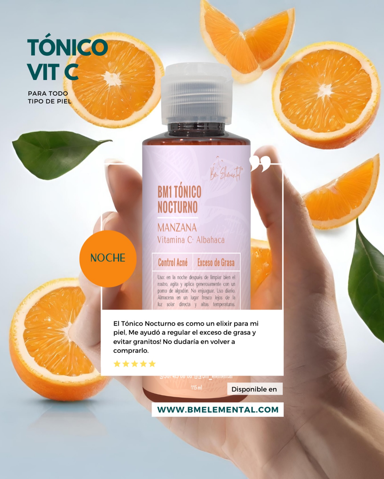 ✨ Resultados reales, piel real ✨
El BM1 Tónico Nocturno acompaña tu piel mientras duermes para ayudar a equilibrarla, restaurarla y devolverle su luminosidad natural 🌿
✔️ Ayuda a disminuir acné y exceso de grasa
✔️ Aclara el tono y suaviza la textura
✔️ Ritual botánico consciente, noche tras noche