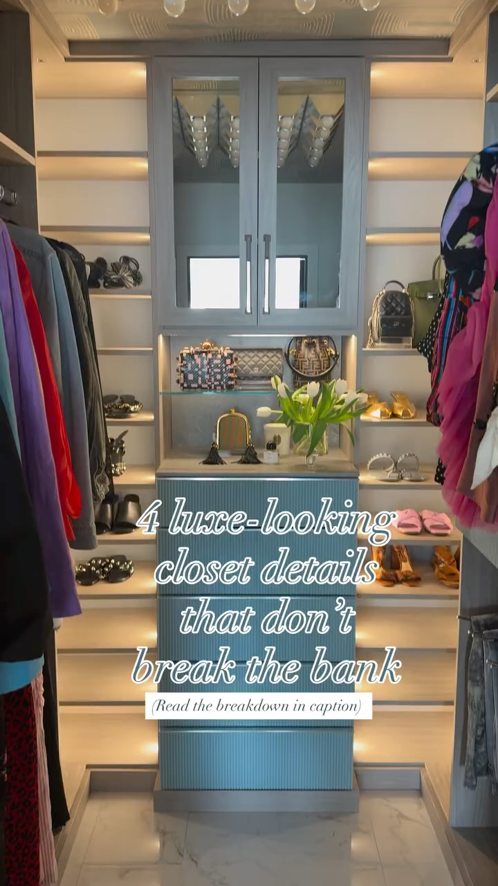 4 luxury closet details that don’t break the bank:
1️⃣ Use elevated materials sparingly
Think drawer fronts, a backsplash, or one focal moment. small doses go a long way!
2️⃣ Match the counter and backsplash
One continuous surface feels custom & cleans up visual clutter in high-use areas
3️⃣ Mirror doors as the focal/accent elevate the space while hiding the items that don’t display well, but are still easy to grab!
4️⃣ Smart drilling (holes in side panels)
Customize sections you don’t want to adjust (like hanging especially if there’s horizontal lighting bc you will never move the shelves) and leave adjustable areas flexible (like shoes & shelving) so the closet can evolve with you.
📌Save this for when you’re planning your closet. These details make a big difference 🤗🤗
#customclosetdesign #functionalLuxury #closetdetails #luxeliving #closetinspo