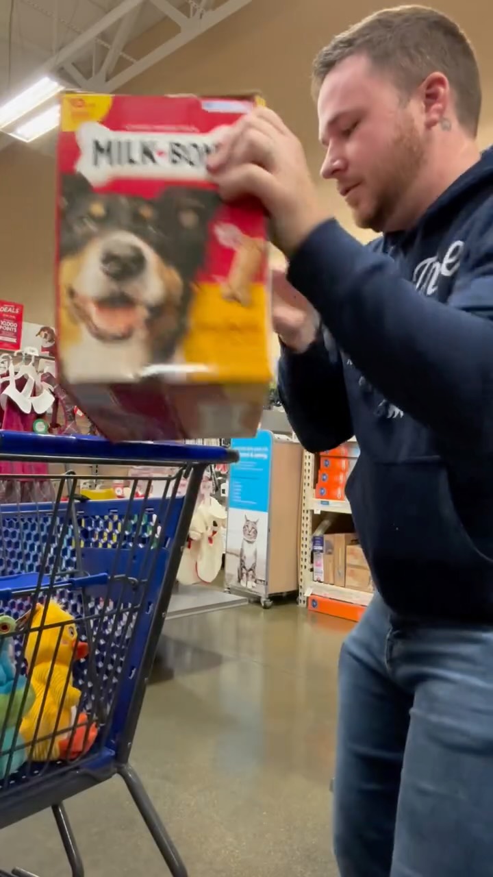 Angel tree shopping for the dogs because of course