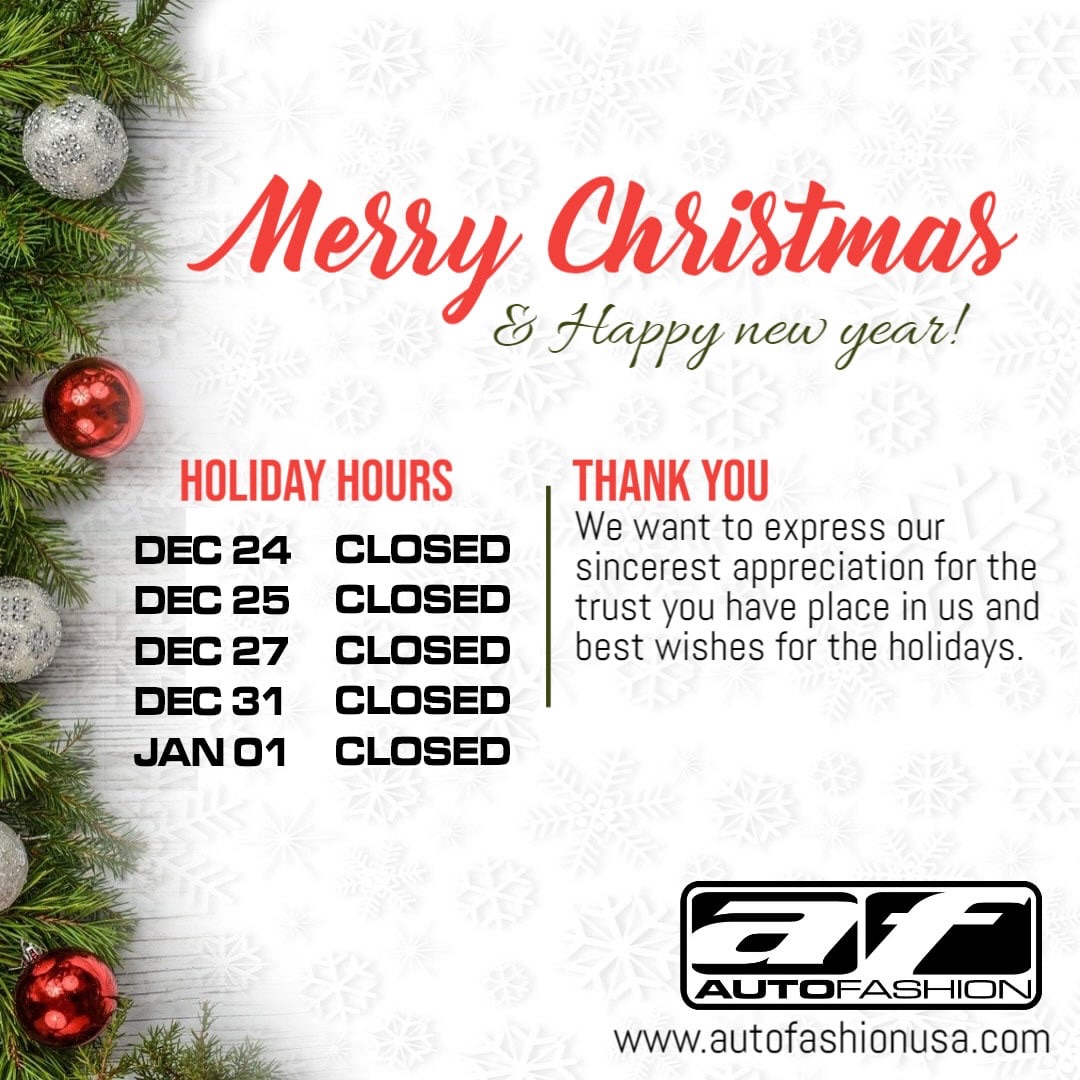 Here is our holiday hours for the rest of the year. Thanks everyone for a wonderful year and can’t wait for the new year! Sorry for any inconvenience this may cause but we wanted everyone to be with their family’s for the holidays. 🙏🏽