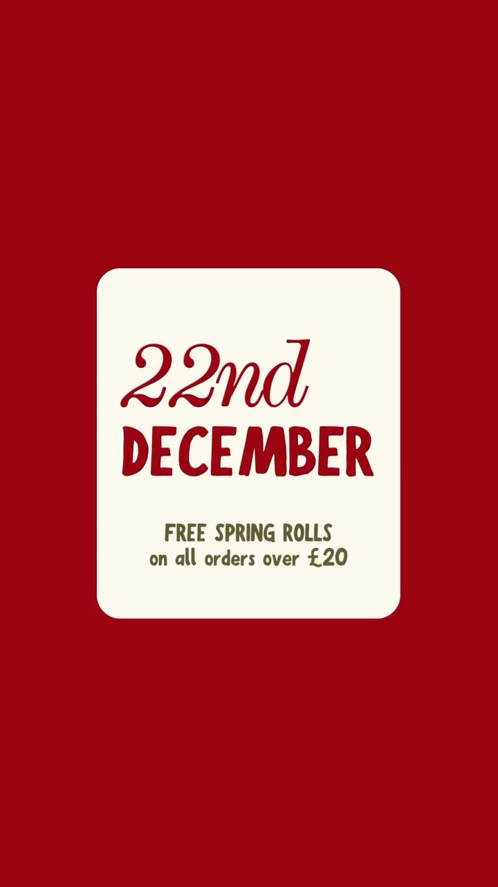 🥟✨ DAY 10 — SPRING ROLLS 🎁
Crispy, golden, freshly fried… Get FREE Spring Rolls with any order over £20 — today only! 🥢🔥
🗓️ open from 5pm-10pm (Mon to Sat)
📞 order now ➜ 01908 227288
chinese takeaway in milton keynes | wolverton | foodie | places to eat milton keynes | hong kong food milton keynes | restaurant wolverton | food delivery milton keynes
#miltonkeynestakeaway #miltonkeynessmallbusiness #miltonkeyneschinese #miltonkeyneschinesetakeaway #miltonkeynesfood #miltonkeynesfoodies #wolvertonfood #chinesetakeaway #miltonkeynesfoodie #miltonkeynesfoodscene #miltonkeynesfoodblogger #miltonkeynesfooddelivery #wolvertonfoodies #foodiesofinstagram #chinesefood #foodielondon #foodstagram #instafood #foodpic #delicious #foodoftheday #foodpics #hongkongfooduk #miltonkeynes #chinesefoodlover #wolvertoneats