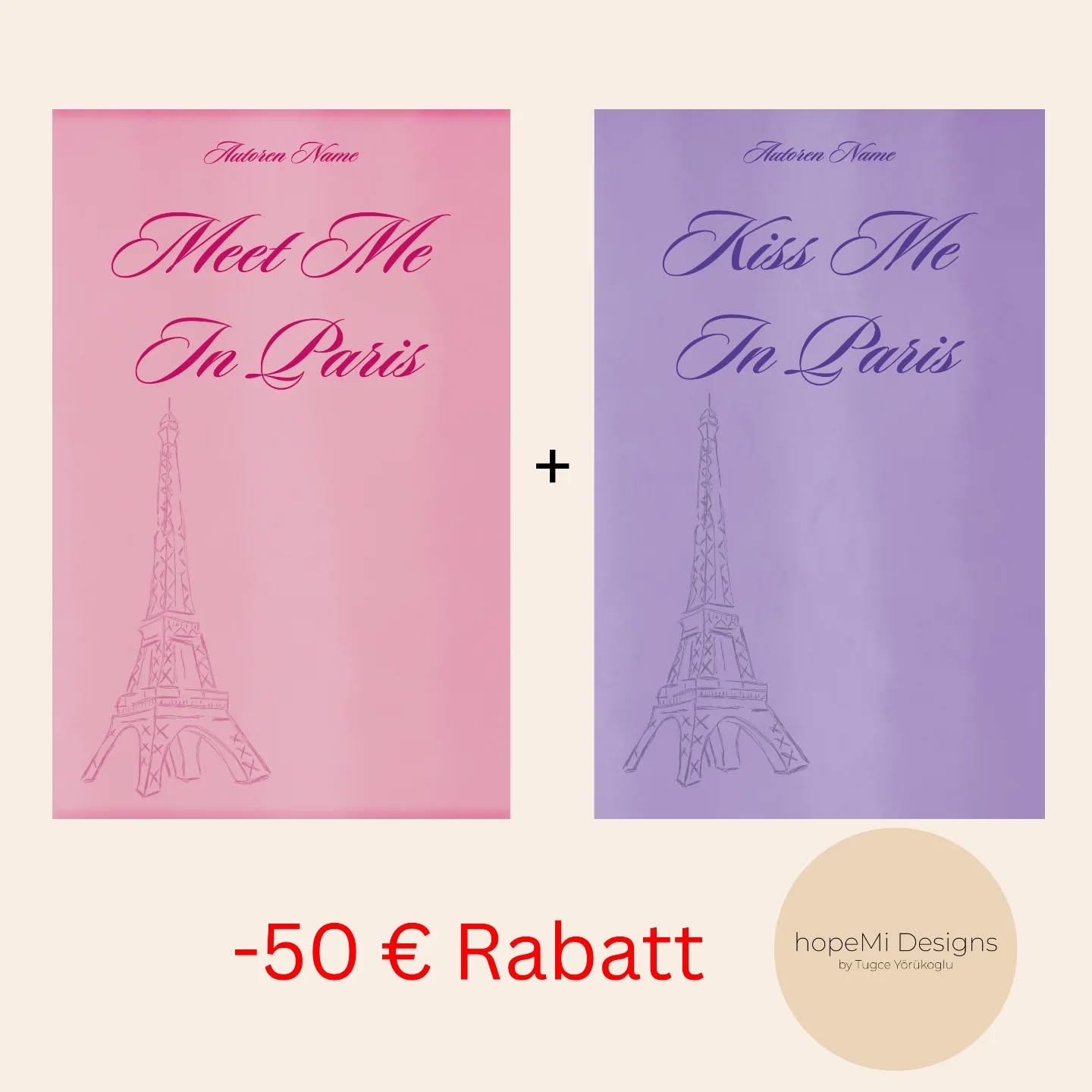 Zwei Romance Premade Cover
Ein gemeinsames Angebot
Diese beiden gefühlvollen Cover sind auch als Set erhältlich.
Ideal für eine Dilogie oder zwei zusammengehörige Romance Romane, die sich thematisch ergänzen und gemeinsam wirken dürfen.
Beide Designs harmonieren in Stil, Stimmung und Setting und eignen sich perfekt für emotionale Liebesgeschichten mit Paris Flair.
Beim Kauf beider Cover als Set erhältst du 50 Euro Rabatt auf den Gesamtpreis.
Ein Angebot für AutorInnen, die ihre Geschichte visuell verbinden möchten und Wert auf ein stimmiges Gesamtbild legen.
✔️ Bis zu 2 Anpassungsrunden pro Cover inklusive
✔️ Titelanpassung selbstverständlich kostenlos
✔️ 50 Euro Rabatt beim Kauf beider Cover als Set
Bei Interesse schreib mir gerne eine Nachricht.
#romancebooks #bookcoverdesign #premadecover #bookstagramgermany #selfpublisher