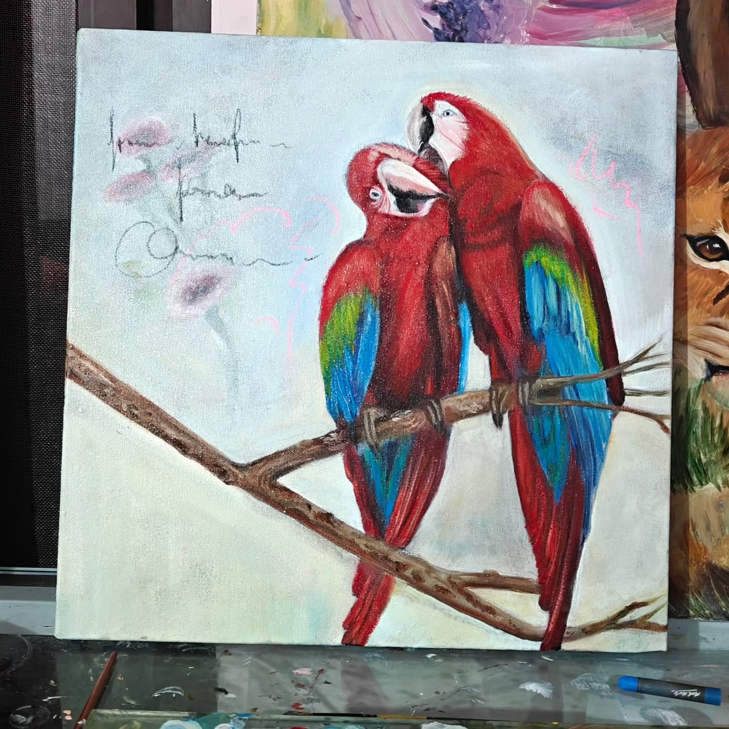 "I started this painting long ago, wanting to capture 'Love'—the eternal emotion that keeps our world turning. But I stopped. I chose instead to pour my energy, time, and devotion into the most amazing part of my life: my better half.
The turmoil we have faced has changed how I see this piece. It has become more meaningful to show that even when the world around us offers no flowers or fruit, we only need a partner to cross the river of time. Love provides the immense strength needed to overcome all odds.
Earlier, I envisioned a rich, lush background. Now, this barren landscape makes more sense. These two birds are so immersed in true love that they don't give a second thought to the fact that the branches they cling to offer them nothing. They simply enjoy the moment, proving that the outer world doesn't matter when you truly have someone by your side."
Here is this piece available to purchase...
#shilparangari #art #oilpainting
#artist