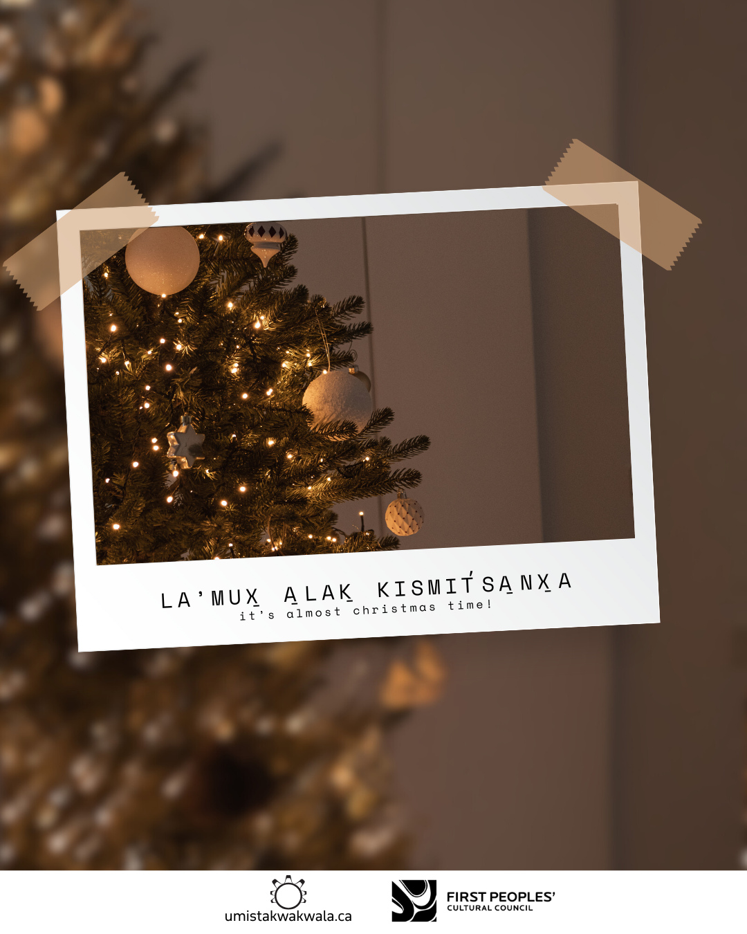 ✨️🎄 La'mux̱ a̱laḵ Kismit̓sa̱nx̱a 🎄✨️
"It's almost Christmas time!"
I don't know about you all, but the Lang Gang here at U'mista Kwak̓wala is getting excited! We hope you've enjoyed these Kwak̓wala Kismis phrases and resources to celebrate the season, language, and connection.
G̱ilakas'la to @firstpeoplesculturalfoundation for supporting our language work ❤️🎄
#kwakwala #kwakwakawakw #kwakwalakismis #umista #indigenouslanguagerevitalization #umistakwakwala