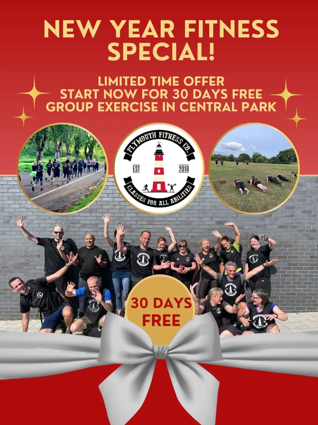 ✨ NEW YEAR. NEW ROUTINE. 30 DAYS FREE. ✨
Kick-start your New Year with our outdoor group exercise classes in Central Park, Plymouth 🌳💪
We’re offering a LIMITED TIME New Year offer: 30 days FREE when you join us this January.
🗓 Class Schedule:
• Mondays & Wednesdays: 7:00–8:00pm
• Saturdays & Sundays: 9:00–10:00am
✔️ All fitness levels welcome
✔️ Fun, supportive group atmosphere
✔️ Train outdoors, feel good
✔️ No pressure – just show up and give it a go
This is the perfect chance to try something new, boost your energy, and make 2026 your year 🙌
📍 Central Park, Plymouth
⏳ Limited time New Year offer
👉 DM us or click the link in our bio to claim your 30 days free
#NewYearFitness #OutdoorTraining #GroupExercise #PlymouthFitness #CentralParkPlymouth NewYearMotivation FitnessCommunity