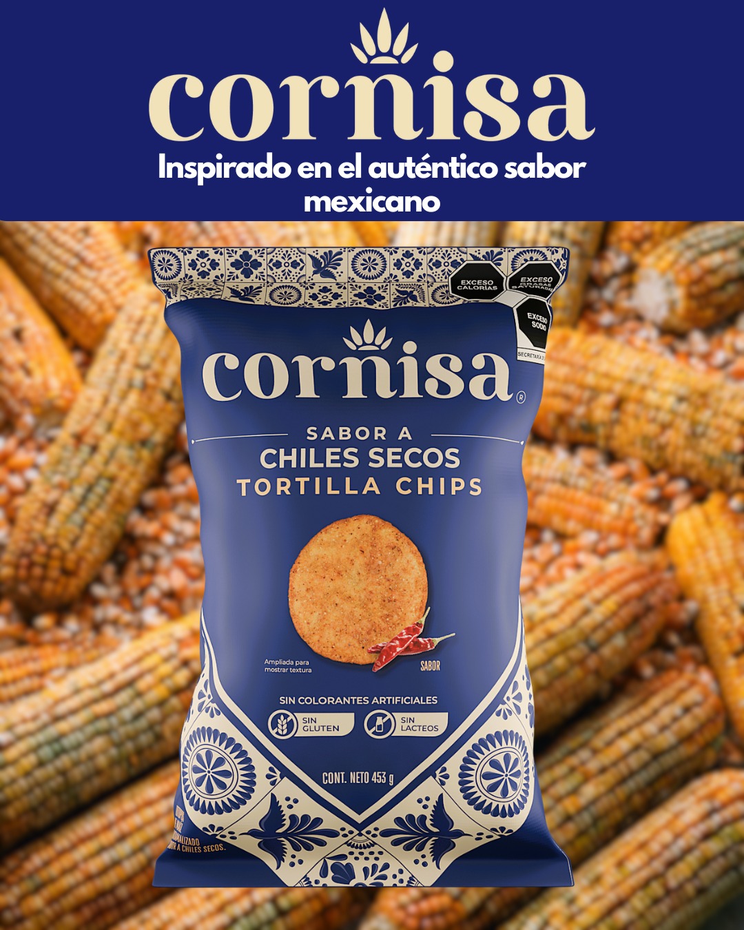 Todo empieza con maíz
y termina con un crujido inolvidable.
Cornisa Chips están por llegar.