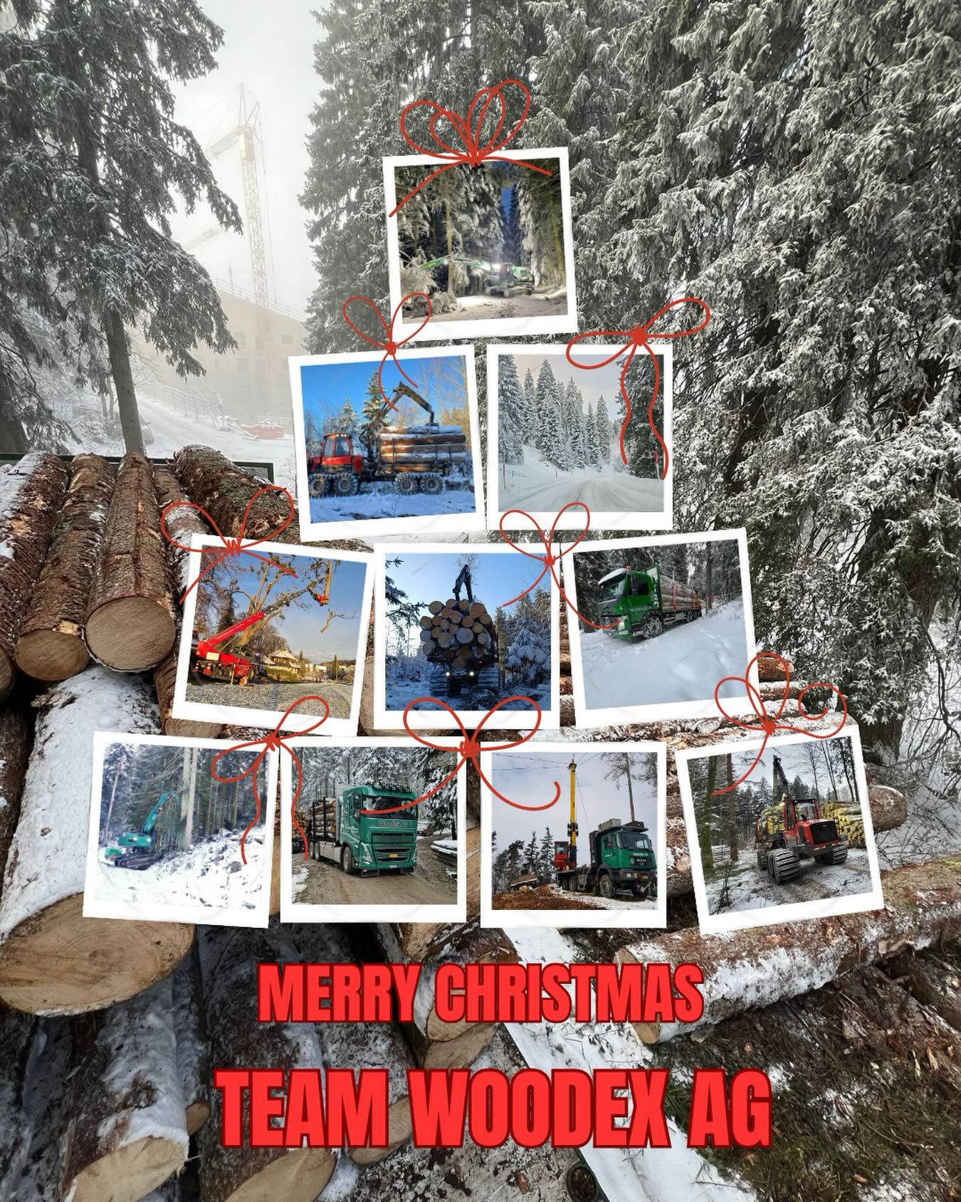 Wir wünschen allen frohe Weihnachten und schöne Festtage🎄🎁#woodworking#woodwork#winter#forestmachine#forestwork