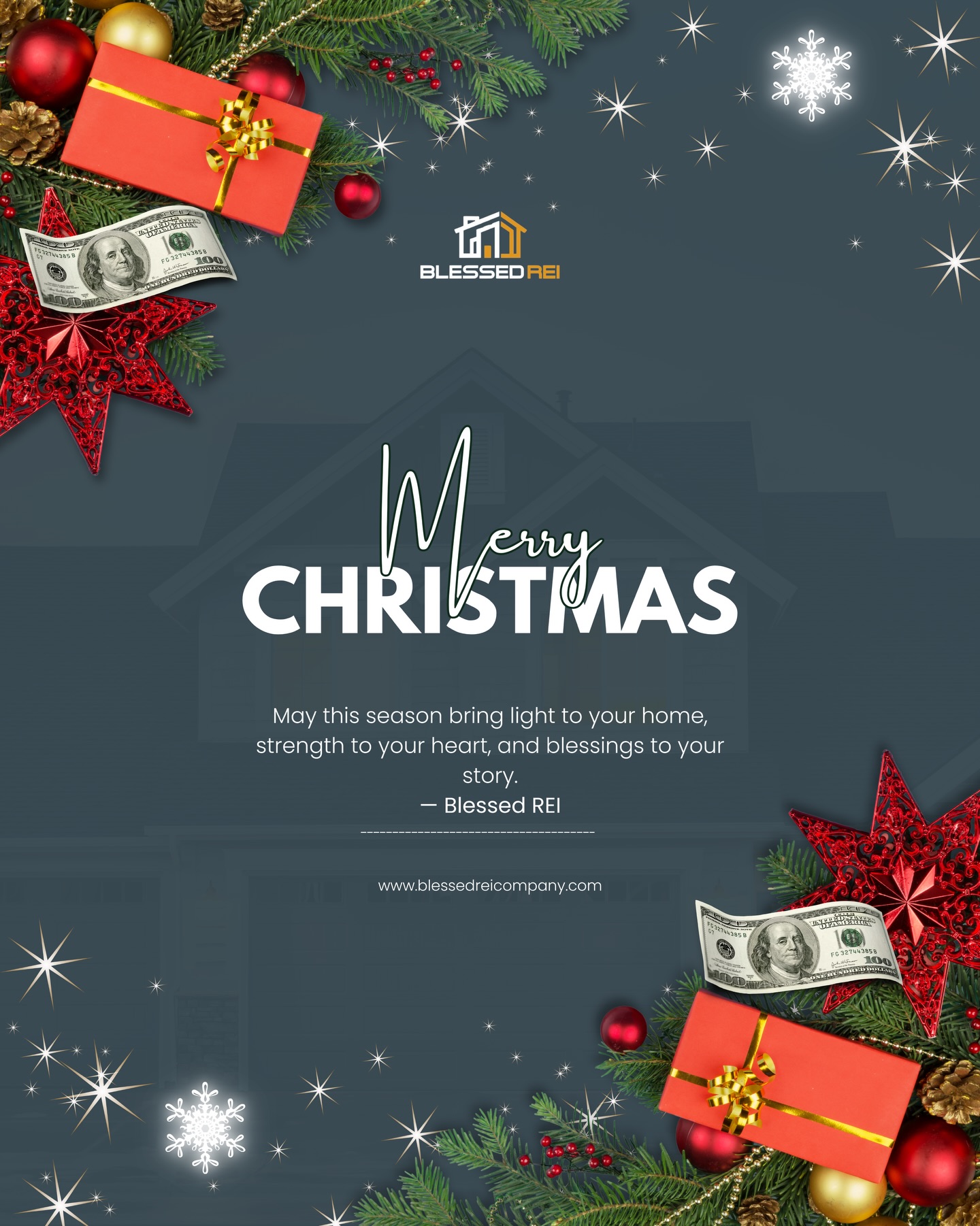 This season means a lot to us because of the families we’ve had the privilege to help and the stories we’ve walked into.
May your Christmas be filled with peace, comfort, and the kind of light that carries you into the new year.
From all of us at Blessed REI, Merry Christmas.
#merrychristmas #christmas #seasonsgreeting #blessedreicompany #christmaspost