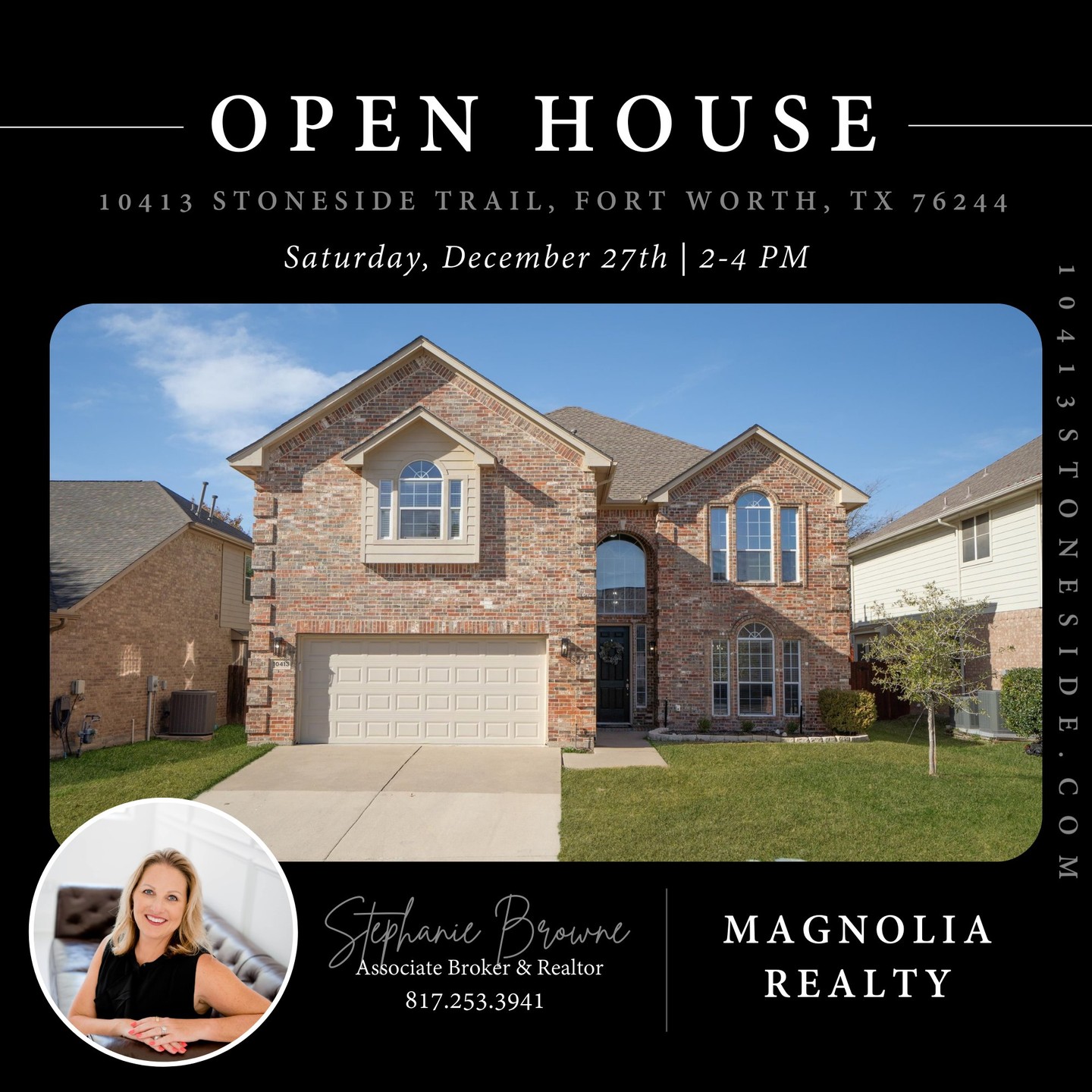 OPEN HOUSE
š 10413 Stoneside Trail | Fort Worth, TX 76244
Saturday, December 27th | 2ā4 PM
Tucked into a well-loved Fort Worth neighborhood, this home offers the kind of easy living that never goes out of styleācomfortable spaces, thoughtful flow, and a location that keeps you close to everyday essentials, parks, and top-rated Keller ISD schools. Itās the kind of place where weekends linger longer and coming home feels just right.
Whether youāre casually browsing or quietly ready for your next chapter, stop by. Bring your questions. Bring your vision. Letās see if this one feels like home.
#OpenHouse #FortWorthHomes #MagnoliaRealty #KellerISD #DFWRealEstate #HomesForSale #FindYourHome