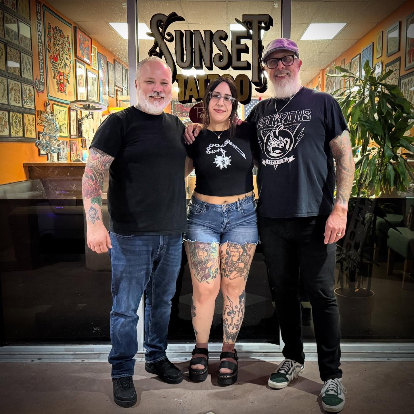 Huge thank you to @andy_cordero for being our special guest this past weekend here at Sunset Tattoo Parlour!
We love her and always enjoy the pleasantries, she’s truly a joy to have around.
Can’t wait to have her back in town again in the future. Until then, you can get tattooed by her at the amazing @tattoodemonco in Colorado Springs.