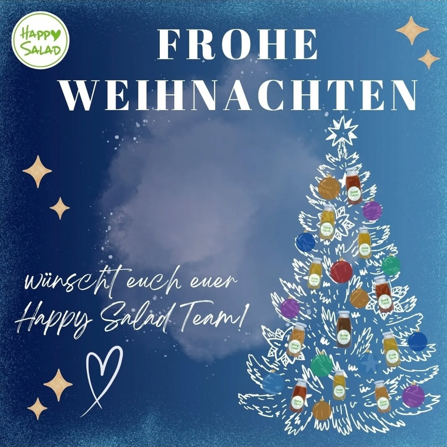 🎉✨ Hallo zusammen! In dieser festlichen Jahreszeit möchten wir euch von Herzen liebe Grüße senden! 🎄❤️ Wir hoffen, dass ihr die Feiertage im Kreise eurer Liebsten genießen könnt – mit leckerem Essen und unvergesslichen Momenten.
Während ihr euer Festessen plant, denkt daran: Unsere Produkte sind die perfekte Ergänzung für viele Gerichte! Ob als klassisches Dressing für euren Lieblingssalat oder als Dip für eine bunte Gemüseplatte – lasst eurer Kreativität freien Lauf! 📸✨ Haltet die besonderen Momente fest und markiert uns auf Instagram!
Und nicht vergessen: Mit dem Code Advent4 spart ihr 24% auf eure gesamte Bestellung bei www.happy-salad.de und landet automatisch im Lostopf für unseren Gewinn! 🎁🎊 Das Angebot gilt nur bis zum 27.12.2025.
Das gesamte Team von Happy Salad wünscht euch und euren Lieben fröhliche Weihnachtstage! 💚💜💙💛❤️