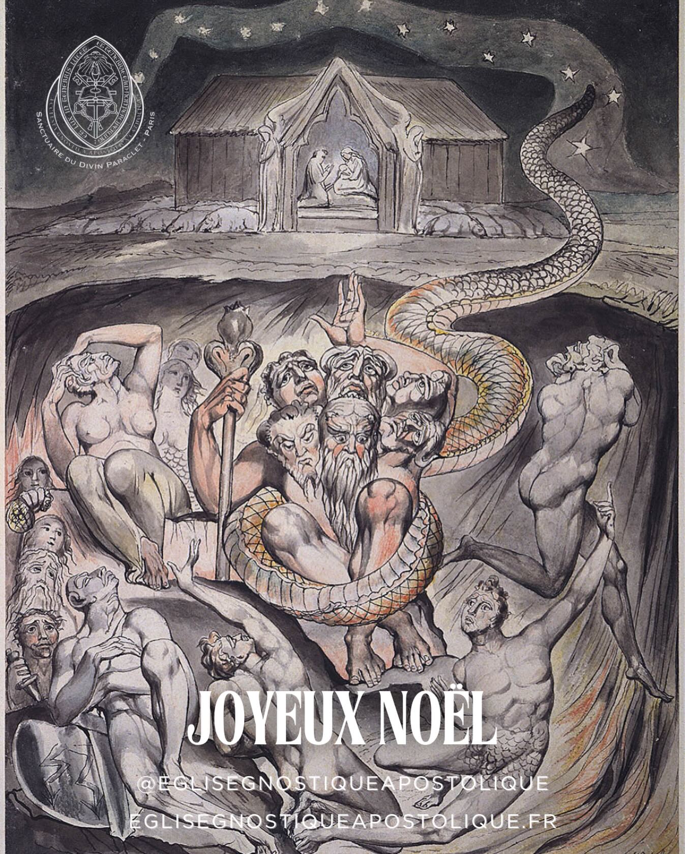 Le soleil, après être descendu au point le plus bas de sa course dans l’hémisphère sud, comme au fond d’une sombre caverne, remonte vers l’hémisphère nord. Les ténèbres l’ont emporté sur la lumière, mais une nouvelle lumière va maintenant briller au milieu des ténèbres. Ainsi, au solstice d’hiver, la lumière et la chaleur (le Christ) renaissent.
C’est à ce moment que l’Église Gnostique Apostolique célèbre la naissance sur terre du feu-christ et la naissance de Ieshu qui l’incarne sur terre au degré suprême.
Illustration : William Blake - illustration to Milton’s On the Morning of Christ Nativity, 1809
#solstice #hiver #eglisegnostiqueapostolique #eglisegnostique