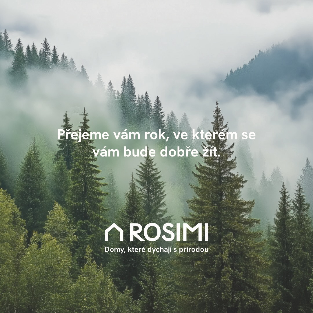 Přejeme vám krásné Vánoce a rok, ve kterém se bude dobře žít.
Rok plný klidu, světla a prostoru pro to podstatné.
Protože i život – stejně jako domy – má dýchat s přírodou.
PF 2026
Simona & Roman & tým ROSIMI🌿