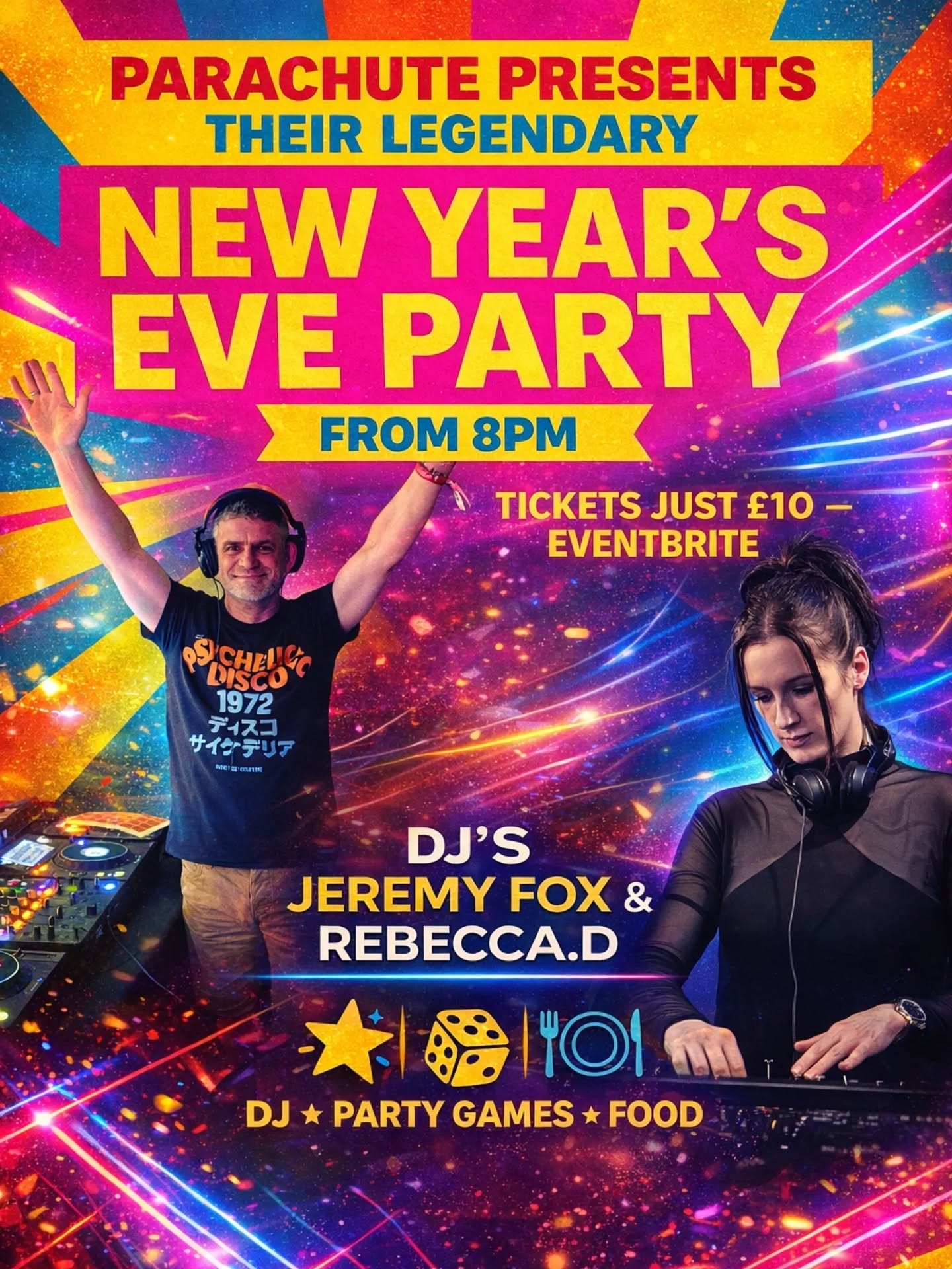 Don't forget about our new year's eve party coming up very soon !!
Get your tickets now and we'll have a great night of fun, music and food
Get your tickets here:
https://www.eventbrite.co.uk/e/parachute-nye-party-tickets-1973109111467?aff=ebdssbdestsearch&fbclid=IwY2xjawO9H2tleHRuA2FlbQIxMABicmlkETBUckJWS3FhN0dkYVZIU1BLc3J0YwZhcHBfaWQQMjIyMDM5MTc4ODIwMDg5MgABHoYwJEG3cDHdRKZj6-4qm5fWdJYXrg2dn0b_R4TVsmtNgo8B22jR7K_7byoI_aem_tjundcYw0wEUNZSwRMGFAA
#newyearseve
#Music
#food
#taproom
#sherborne