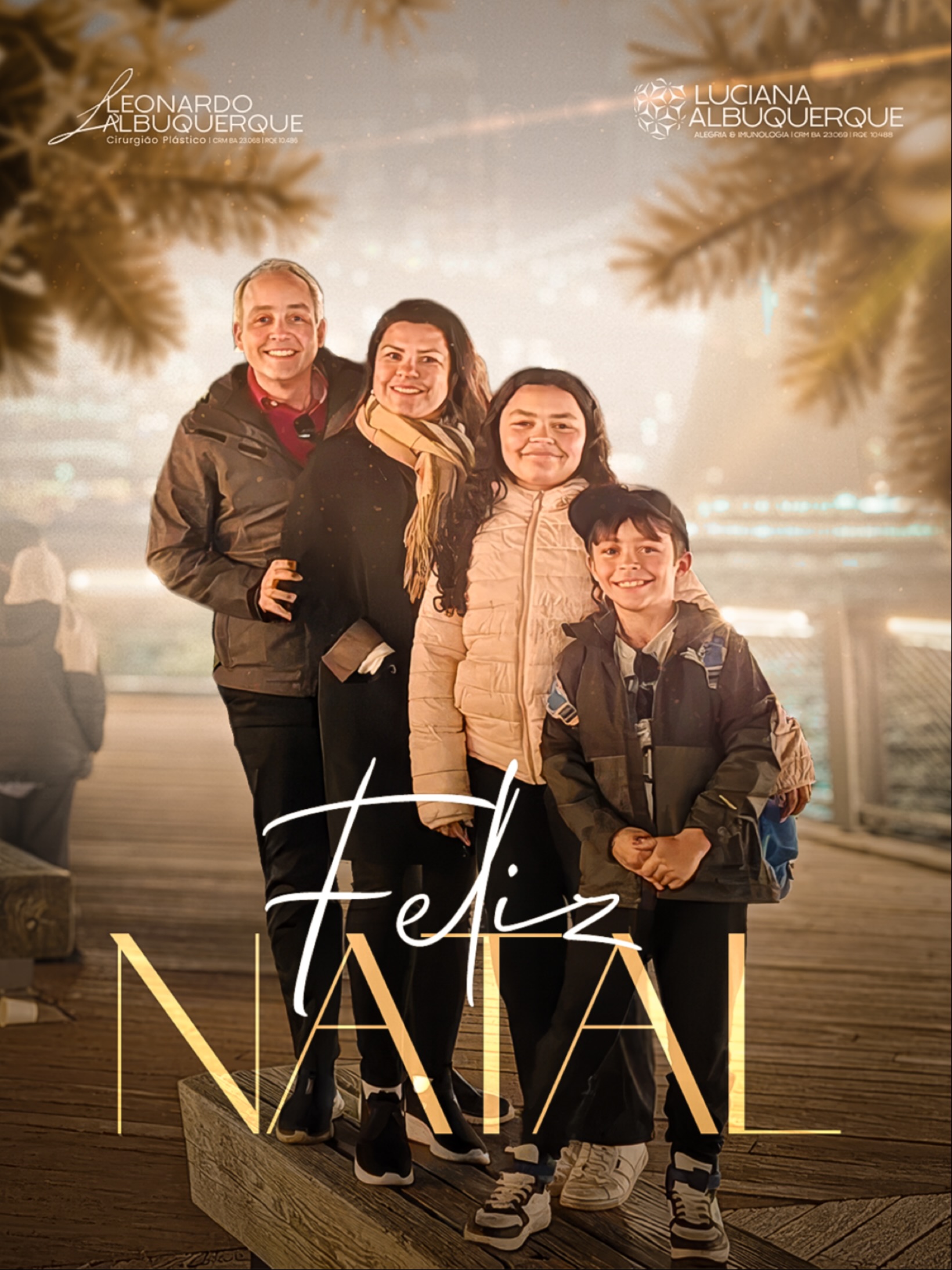 Neste Natal, celebramos o maior presente que Deus nos deu: a família e a graça de caminhar juntos com saúde, fé e propósito.
Que esta data renove a esperança em cada coração e ilumine o novo ano que se aproxima.
Da nossa família para a sua: Feliz Natal.