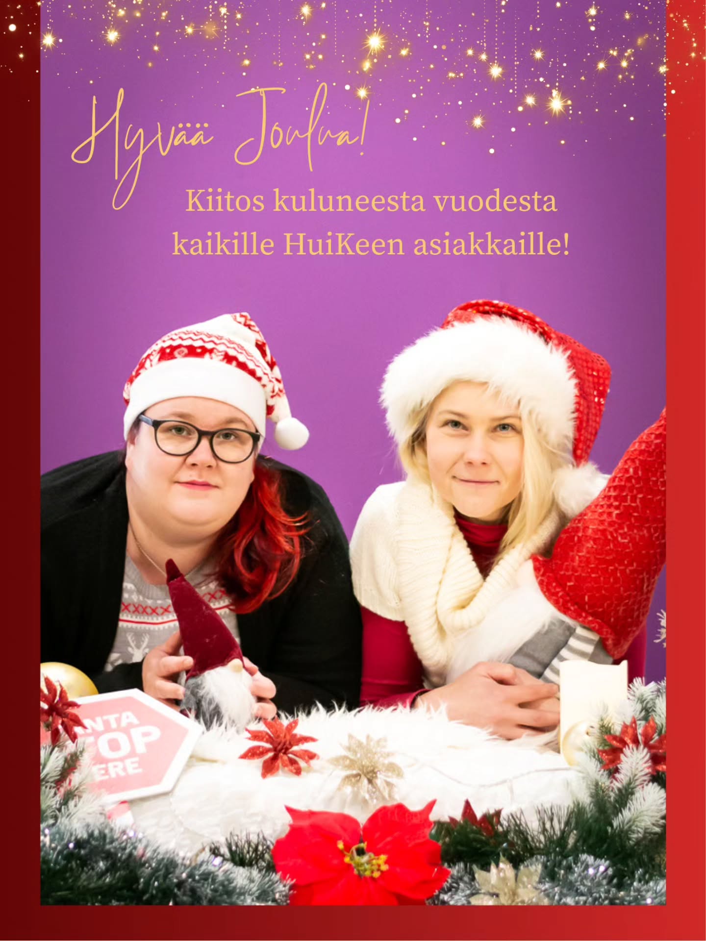 Kiitos kuluneesta vuodesta kaikille HuiKeen asiakkaille ja seuraajille. Hyvää Joulua 🌲❤️🫶
Huikeen toimisto lomailee, akuuteissa hallia koskevissa asioissa meidät tavoittaa whats appilla. Ei kiireellisiin viesteihin ja asioihin palaamme 29.12.25.
Ihanaa joulun aikaa kaikille! 🥰
#hyvääjoulua #tottisstudiohuikee