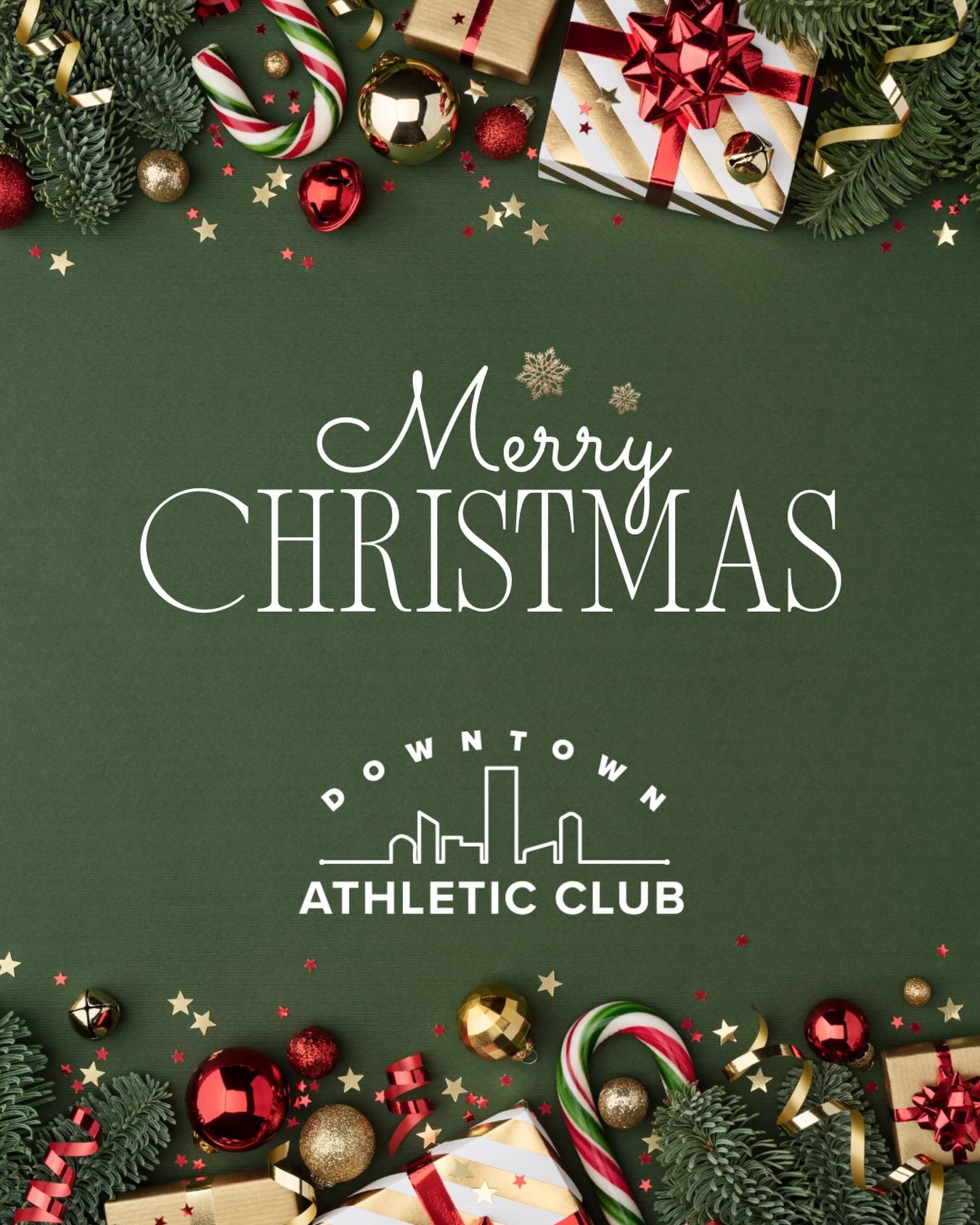Merry Christmas from all of us at the Downtown Athletic Club! Hope your day is filled with joy, rest, and good company 🎄