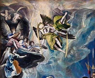 Jean Peyrissac
1936
« Jouez, hautbois, résonnez, musettes »
Les anges musiciens dans le ciel
Huile sur toile
Détail
Copie d’un tableau du Greco réalisée lors d’un son séjour à l’Escorial en Espagne.
(Le martyre de Saint Maurice, vers 1580-1582)
#collectionstephaniepeyrissac #jeanpeyrissac #legreco #escorial #anges