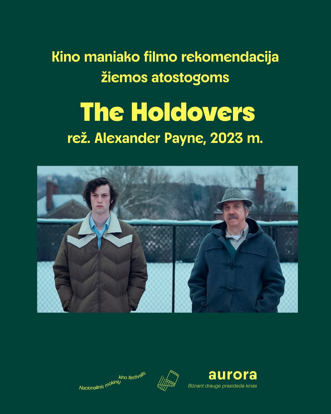 Draugai, sveikinam jus su šv. Kalėdom! Linkime pailsėti ir atsigauti nuo mokyklos. O geriausias poilsis - su gerais filmais. Tad dalinamės @kino_maniakas filmo rekomendacija žiemos atostogoms 🎄✨
#aurorafestivalis