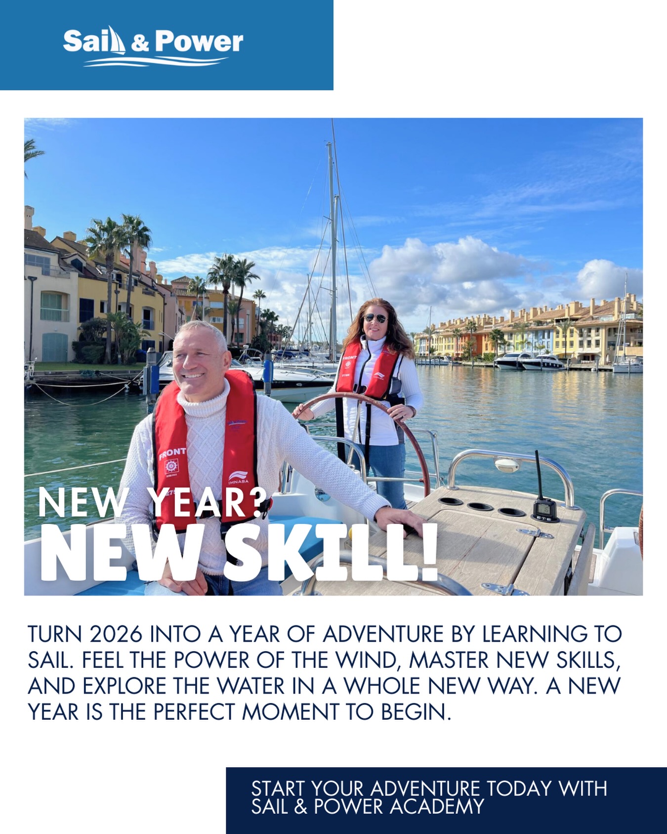 NEW YEAR? NEW SKILL 🎉⚓️
Turn 2026 into a year of adventure by learning to sail. Feel the power of the wind, master new skills, and explore the water in a whole new way. A new year is the perfect moment to begin.
📞+34621089785
📨info@sailandpower.es
🌐www.sailandpoweracademy.es
#newyear #newskill #learntosail #sailingspain #estepona