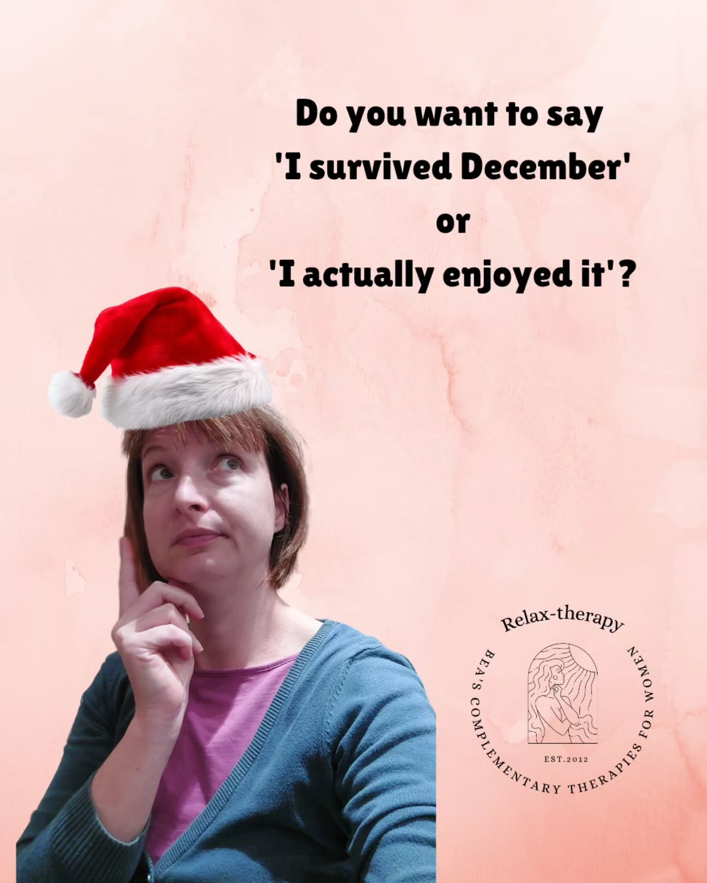 Imagine this: It's New Year's Day. 🎆
You're sitting with your coffee, looking back on December.
And instead of thinking:
"I barely survived December"
"I can't believe how stressed I was"
"I snapped at everyone I love"
You're thinking:
"I actually enjoyed Christmas this year"🎄
"I was present for the moments that mattered"
"I took care of myself and it made all the difference"
That version of January 1st is possible.
But it requires you to make one decision today:
Stop putting yourself last.
I have availability next week - w/c 29th December..
Book online: www.relax-therapy.com (link in bio 😉)
Future you is begging you to book this.
#massage #reflexology #purley #futureyourselfwillthankyou