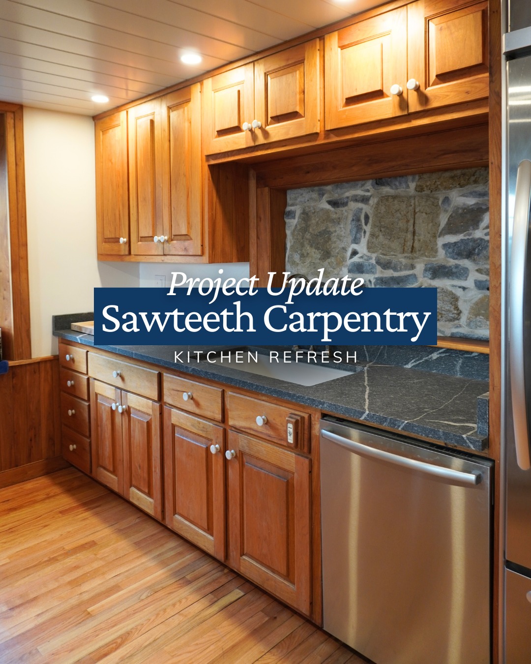 This kitchen refresh brought new life into a historic stone home. A more open layout, updated finishes, and modern appliances turned an outdated space into one that feels clean, efficient, and easy to live in.
At Sawteeth, we offer a wide range of renovation services for homes of any age and size. Kitchens, bathrooms, small updates, full redesigns, we enjoy these transformations just as much as our larger builds. If your space needs a refresh, we’re here to help you make it happen.
#sawteethcarpentry #kitchenremodel #adirondackbuilds