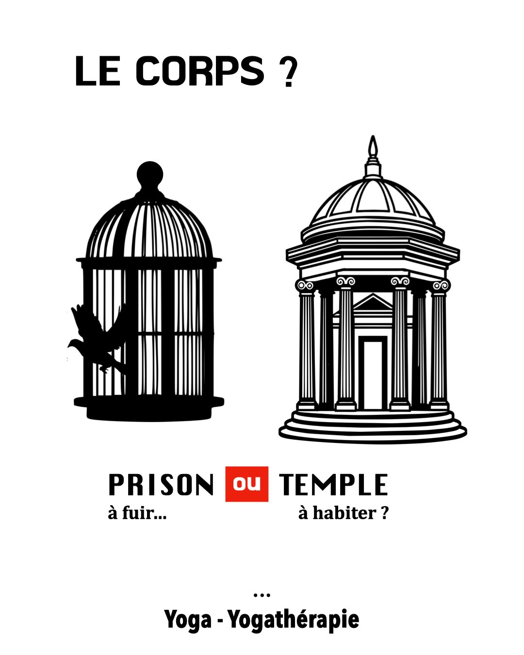 LE CORPS : Prison à fuir ou Temple à habiter ? 🚩
En cette veille de Noël, nous vous invitons à une petite pause de discernement.
Parfois, on cherche dans le Yoga une évasion, une façon de « quitter » les tensions du quotidien pour se fondre dans un idéal de sérénité.
Mais et si la vraie magie se trouvait ailleurs ?
La Yogathérapie nous apprend à « rentrer chez nous ».
À voir notre anatomie non comme une limite, mais comme un cadre bienveillant. Un Temple que l’on restaure, pierre après pierre (ou vertèbre après vertèbre), pour y accueillir le souffle et la vie.
Car c’est en étant pleinement présent dans notre propre corps que nous devenons enfin capables de rencontrer l’Autre, sans filtre et sans fuite.
Notre vœu pour vous ce soir :
Soyez ici. Habitez votre structure, respirez dans votre axe, et goûtez à la joie simple d’être simplement là. ✨
Douce soirée à chacun de vous. 🕯️
Cath et Serge.
💬 Et vous, comment habitez-vous votre « temple » en ce moment ?
Dites-le nous en commentaire.
#Yogatherapie #YogaAnatomie #CorpsTemple #YogaFrance #CathEtSergeYoga