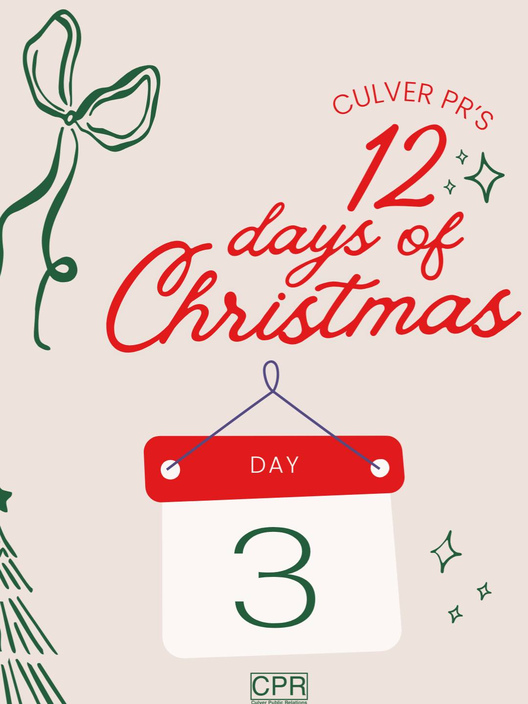 On the 3rd day of CPR’s Christmas, our team is sharing their top three Christmas feast recipes. From crowd-pleasing classics to go-to favorites, these dishes are staples on our holiday tables. 🍽️
ㅤ
#CulverPR #CulverPublicRelations #12DaysofChristmas #DallasPRAgency