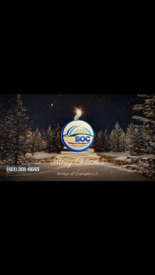 Merry Christmas from Bridge of Changes LLC! 🎄 We hope that this season will be one of peace and happiness for all of you. ✨ #bridgeofchanges #boc #christmas #therapy #massachusetts