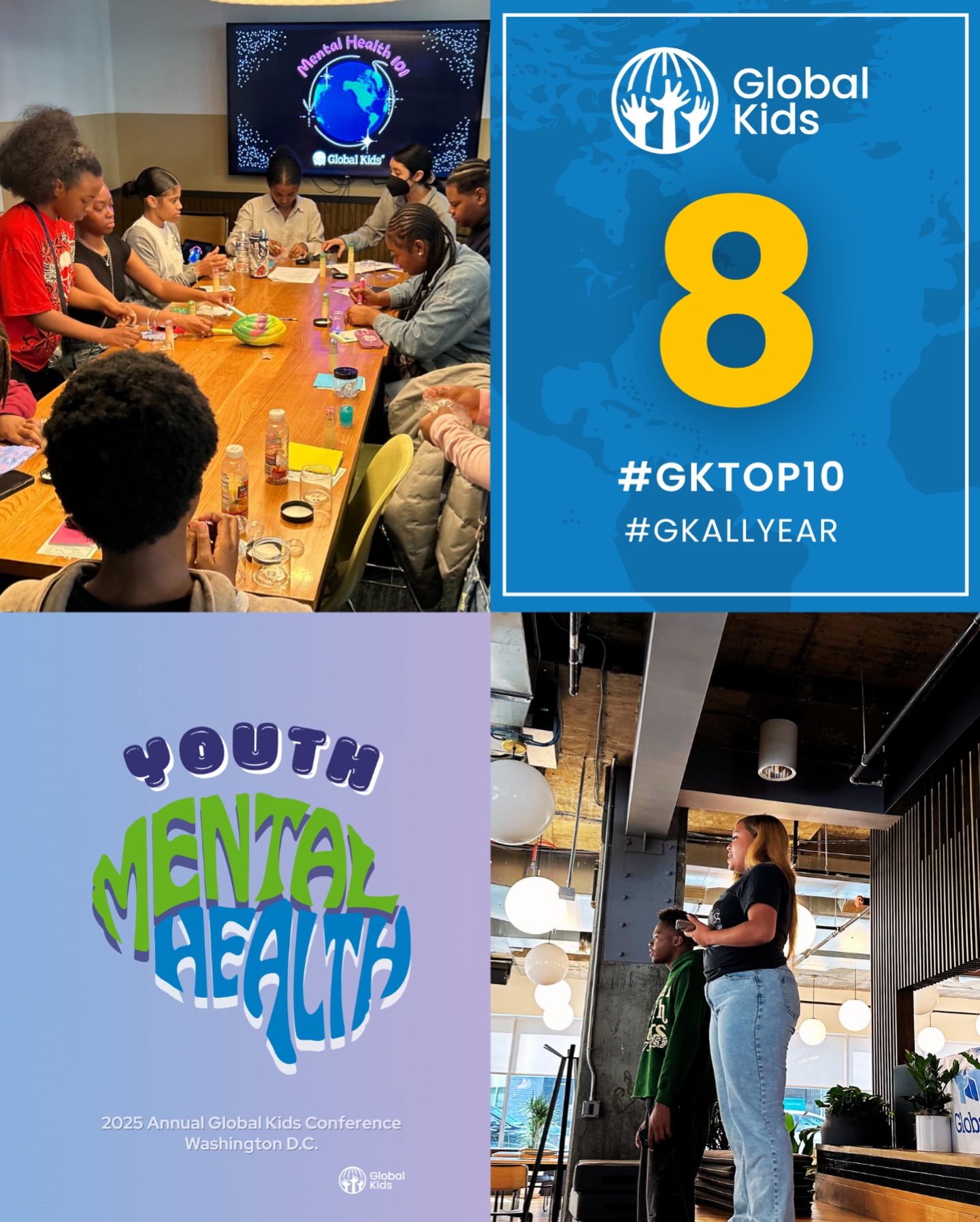 Next on our #GKTop10 of 2025 is number 8️⃣ → GK Youth from our Washington, D.C. schools came together in May 2025 for a day of youth-led workshops, performances, and powerful guest speakers, all centered around the critical topic of Mental Health, a topic that the youth themselves selected. Youth heard from special guest speaker Victor Juárez of @tuconsejeriala , who shared about the work he is doing to bridge the gap of mental healthcare access among underserved populations in Guatemala.
In addition to games, prizes, and insightful discussions, students also shared resources and strategies for mental health advocacy and building healthy coping mechanisms through art therapy. 🧠💙
#youth #celebrate #GKAlIDay #empowerment #future #leaders #youthvoices #nycnonprofit #leadership