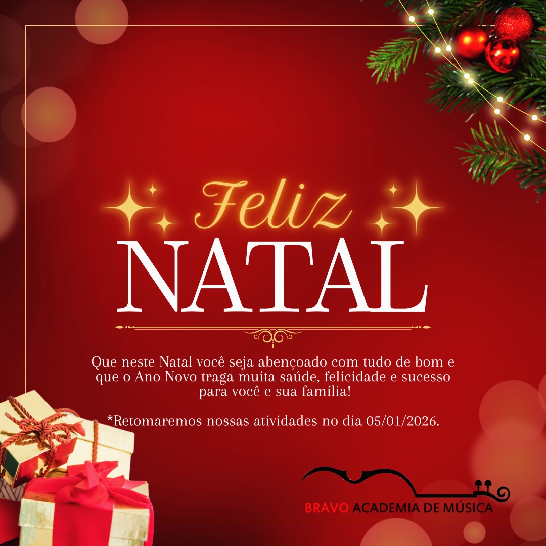 Feliz Natal da Bravo Academia de Música! 🎄🎶
Que este Natal seja marcado por harmonia, sensibilidade e encontros que fazem sentido.
Que a música continue sendo ponte, cuidado e inspiração em cada novo começo.
Agradecemos a todos que fizeram parte da nossa história ao longo deste ano.
Que sigamos afinados em 2025. ✨
#FelizNatal #BoasFestas #BravoAcademiaDeMúsica