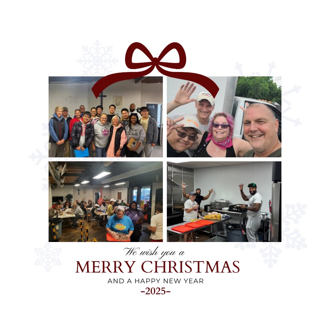 Merry Christmas 🎄🤍
“For unto us a Child is born.” — Isaiah 9:6
We’re serving warm meals today at 2000 Parsons Ave from 11 AM–1 PM.
If you’re nearby, stop in for food, prayer, and community. You are always welcome here. 💛