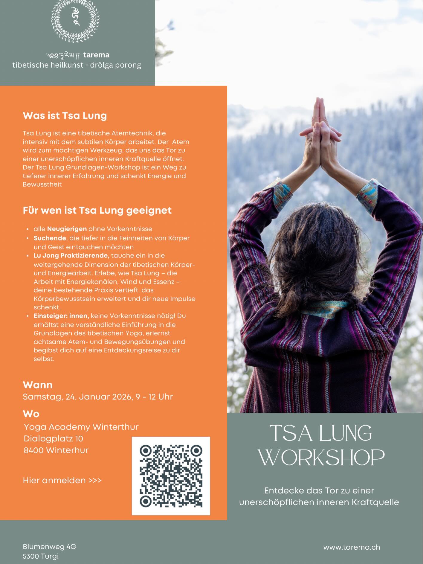 ✨ Neues Jahr, neue Energie! ✨
Hast du dir für 2026 vorgenommen, mehr bei dir selbst anzukommen? Der Jahresanfang ist die perfekte Zeit, um alte Muster loszulassen und Platz für frische Lebenskraft zu schaffen.
In meinem Tsa Lung Workshop am 24. Januar lernst du eine kraftvolle tibetische Atemtechnik kennen, die weit über einfaches Ein- und Ausatmen hinausgeht. Wir arbeiten mit dem subtilen Körper, um Blockaden zu lösen und deine innere Kraftquelle zu aktivieren.
Komm vorbei und starte mit Klarheit und Fokus in das neue Jahr!
🗓 Wann: Samstag, 24. Januar 2026 | 09:00 – 12:00 Uhr
📍 Wo: Yoga Academy Winterthur
💰 Investition: CHF 125.-
Bist du bereit für die Entdeckungsreise zu dir selbst?
👉 Anmeldung via Link oder scanne den QR-Code im Flyer!
#TsaLung #TibetischesYoga #Atemarbeit #WinterthurYoga #Neujahr2026 InnereRuhe Prana Heilkunst YogaAcademyWinterthur