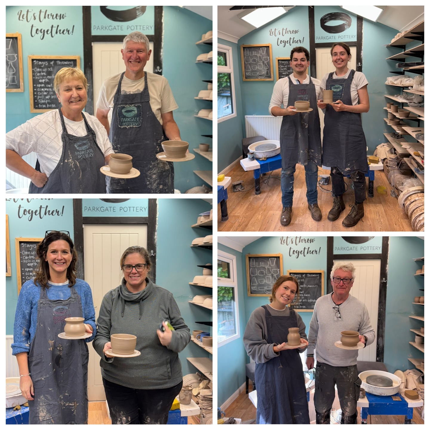 And the latest happy students! Happy Boxing Day everyone, if you want a pottery fix today the festive #potterythrowdown is on tonight at 7.45pm
If the show inspires you to come and have a go, you’ll find all the info on the website and a booking calendar. Hope to see you in the studio soon!
#pottery #pottersofinstagram #wheelthrowingclasses #thingstodoinsurrey