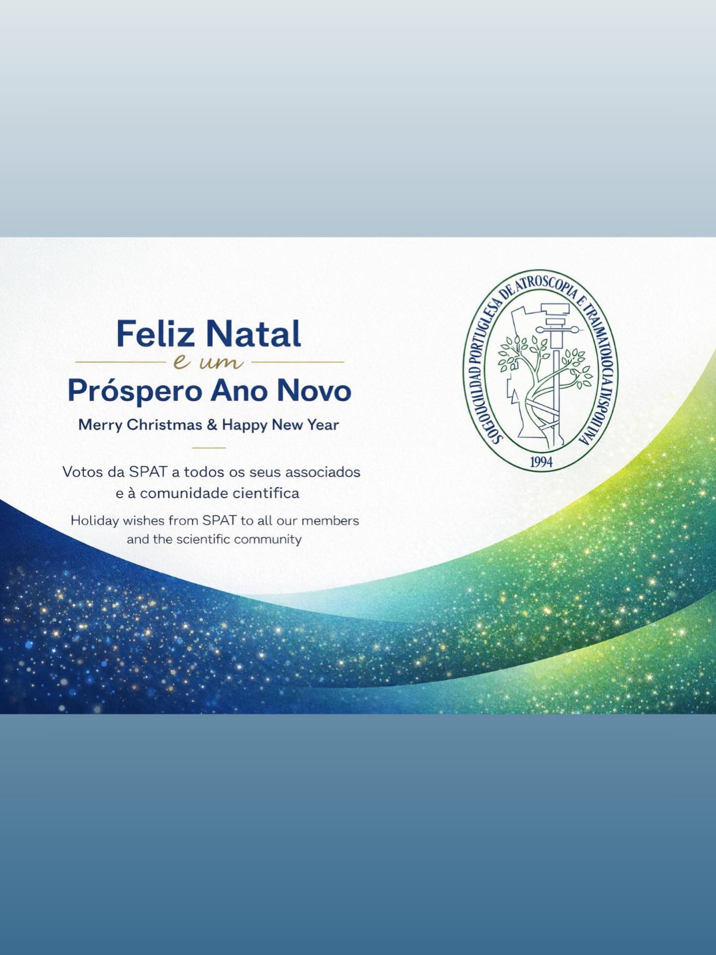 Votos da SPAT a todos os associados , parceiros e à comunidade científica 🎄🎉