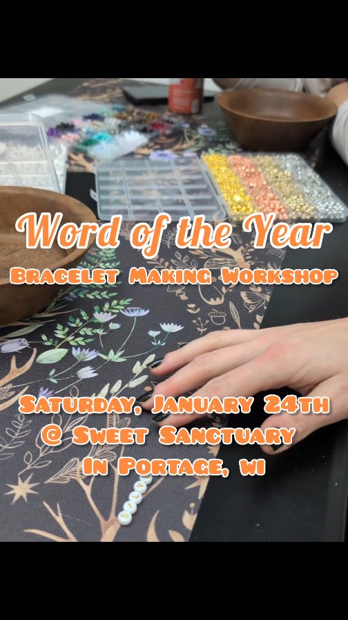 This year Sweet Sanctuary in Downtown Portage will be the place for workshops with intention! Kicking off our 2026 series will be making word-of-the-year bracelets. Something you can wear to remind you daily of your intention this year.
Sign up for the workshop from my bio, or visit sweet sanctuary.biz/events. Our workshops are intimate, so save your spot right away!
I can't wait to see you there
🧡 Kasey