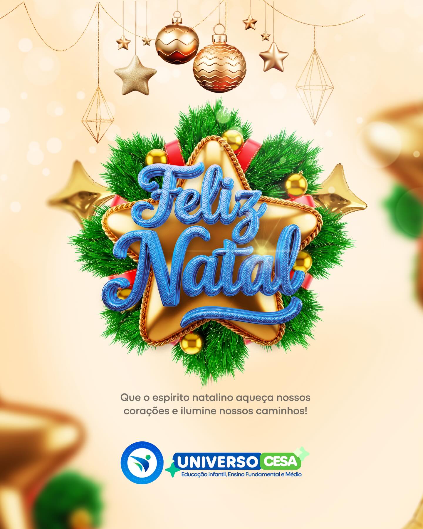 Que o espírito natalino aqueça nossos corações e ilumine nossos caminhos! ✨🎄
No UNIVERSO CESA, celebramos o amor, a união e os sonhos que transformam o futuro. 💫📚
#UniversoCESA #Natal #EspíritoNatalino #Educação #EnsinoDeQualidade Assu