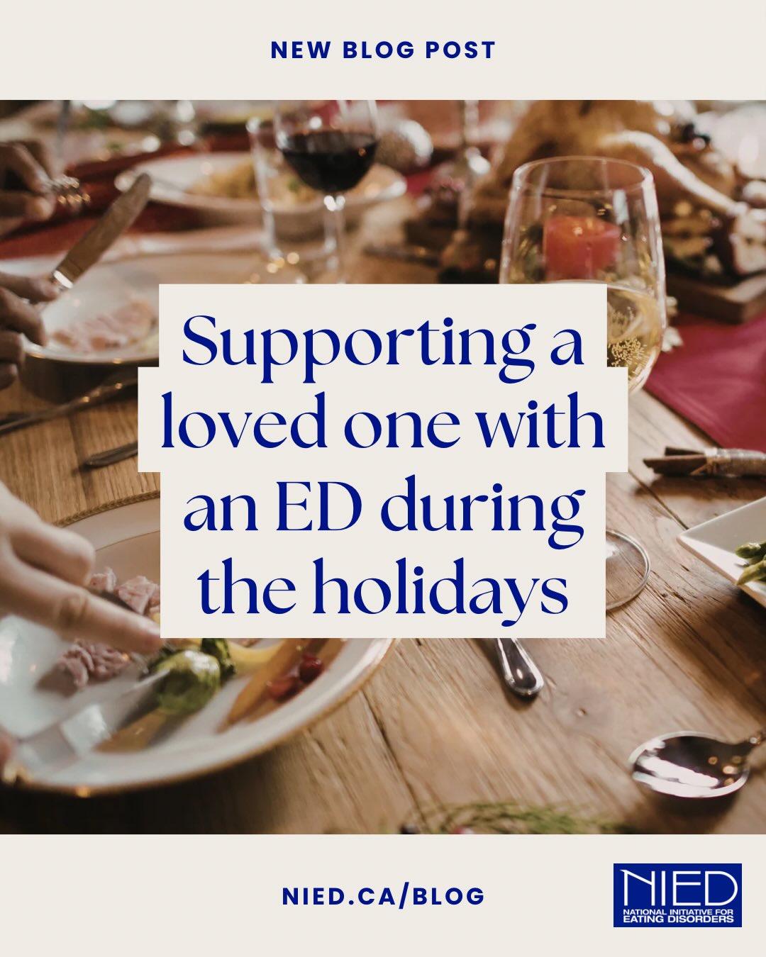 āGuilt, grief, excitement, joy, anxiety, and so many more emotions may arise, and each person will feel differently. However, if thereās something that we all take into the holiday season, itās how we can care for each other, especially our friends and family with an eating disorder.ā
Read the whole blog by Olivia Kidd at NIED.ca/blog!