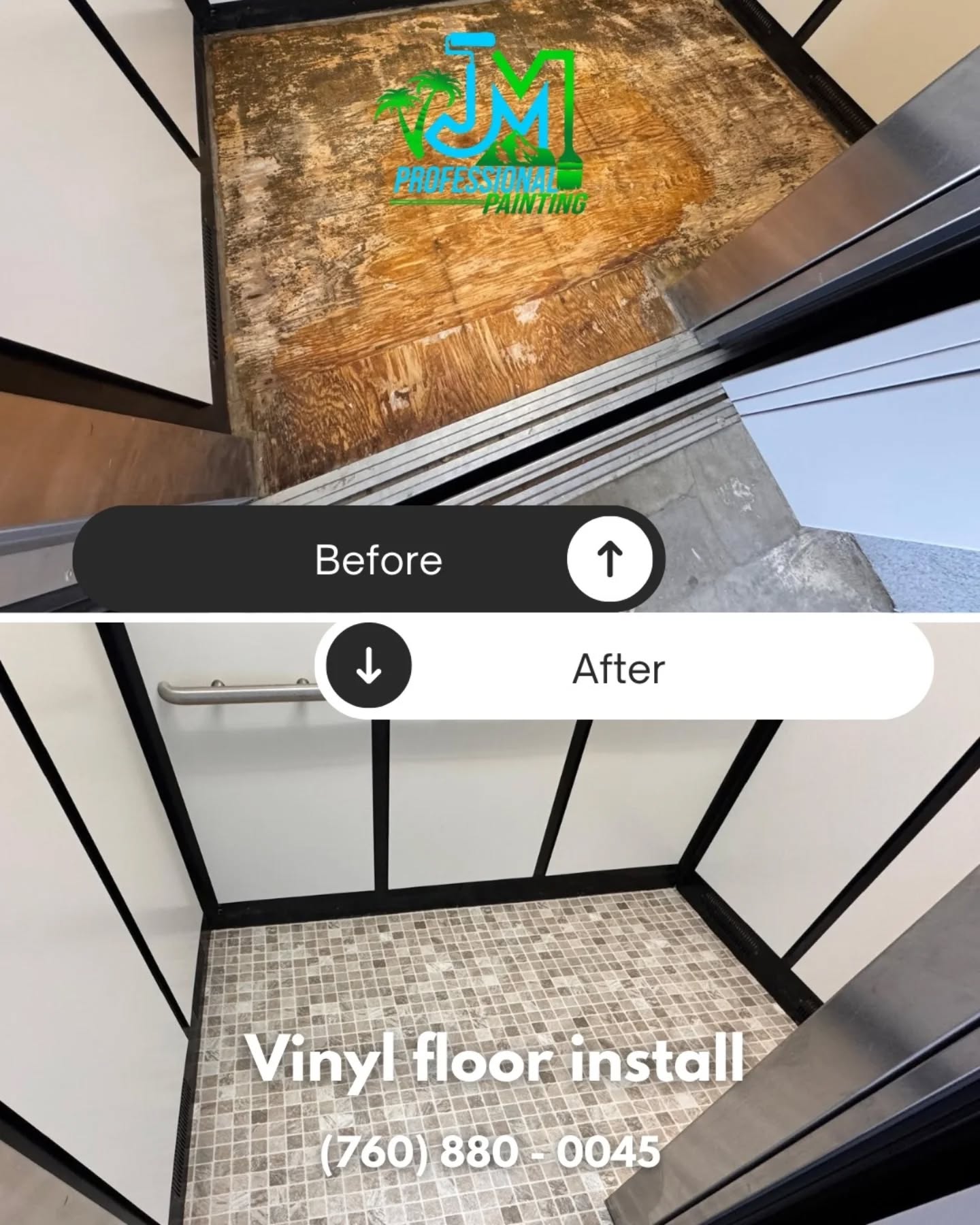 JM Professional Painting offers specialized vinyl flooring installation services to renovate commercial and residential spaces. We transform worn-out surfaces into modern, durable, and aesthetically appealing finishes.
📞Contact us at (760) 880-0045.