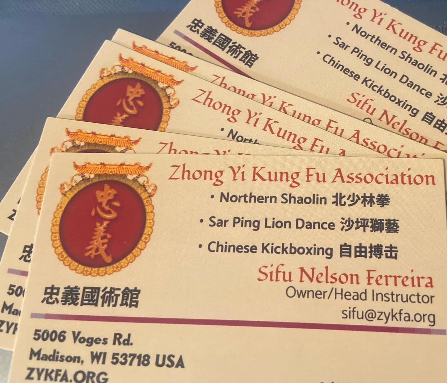 Just got the new business cards in! Now we just need to wait until the work is done at the new place and we can start moving! Stay tuned. #zykfa #liondance #kungfu #martialarts #madisonwi