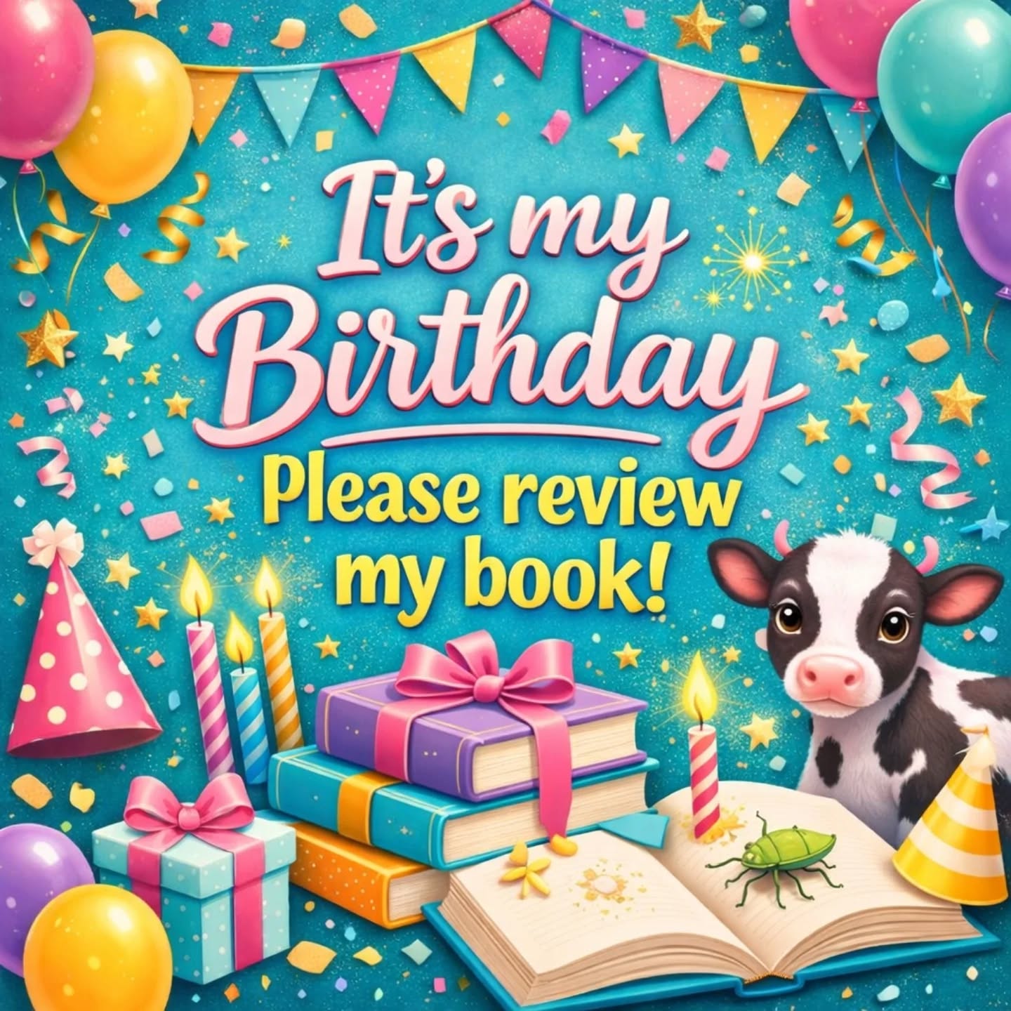 Getting up to 50 book reviews on Amazon would be the best gift 🎉
...and even one sentence (or one word) reviews are fantastic, since it's the number of reviews that matters to Amazon's algorithm!
Comment "birthday" and I'll DM you the direct link to the review page for Hi, How Are You?
*No AI was used in the making of my book, and I do not condone sticking lit birthday candles into a book's pages. 🔥🧯🚒
