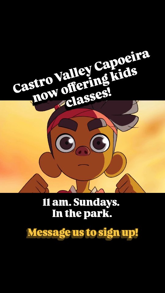 Kids classes coming in January. Msg us or comment below to sign up and secure your spot. Classes will be taught on Sundays at 11am in Castro Valley. Ages 7+.
Castro Valley Capoeira
#Capoeira #bayarea #bayareakids
TELL YOUR FRIENDS!