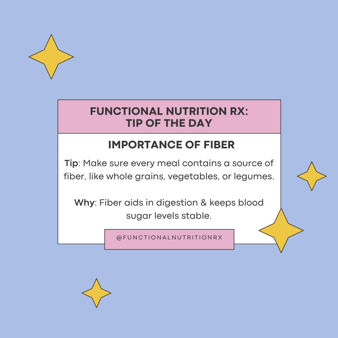 Fiber at every meal = better digestion + steadier blood sugar #functionalnutritionrx #fiber #bloodsugarbalance