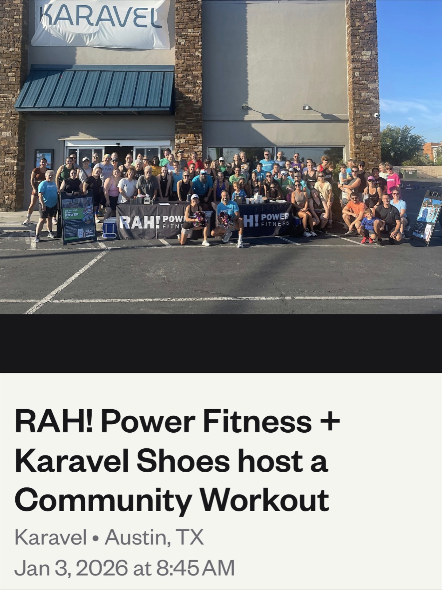 Tap into the POWER of community 🫵🏽🙌🏽💥🙌🏽🫵🏽, the POWER of movement and 💪🏽😅💪🏽, and the POWER of #ATX small biz this Saturday, Jan. 3, 2026. All ticket sales will be donated to the Central Texas Food Bank. What’s in store❓A fun outdoor 🌈☀️🏋🏼♀️ workout from RAH! Power Fitness. A special @karavelshoes discount for attendees only to use after the workout. A swag pack will also be raffled off after the workout. RSVP at the link in bio for more details. 🎆 RAH! 🎆 #giveback #communityworkout #rah