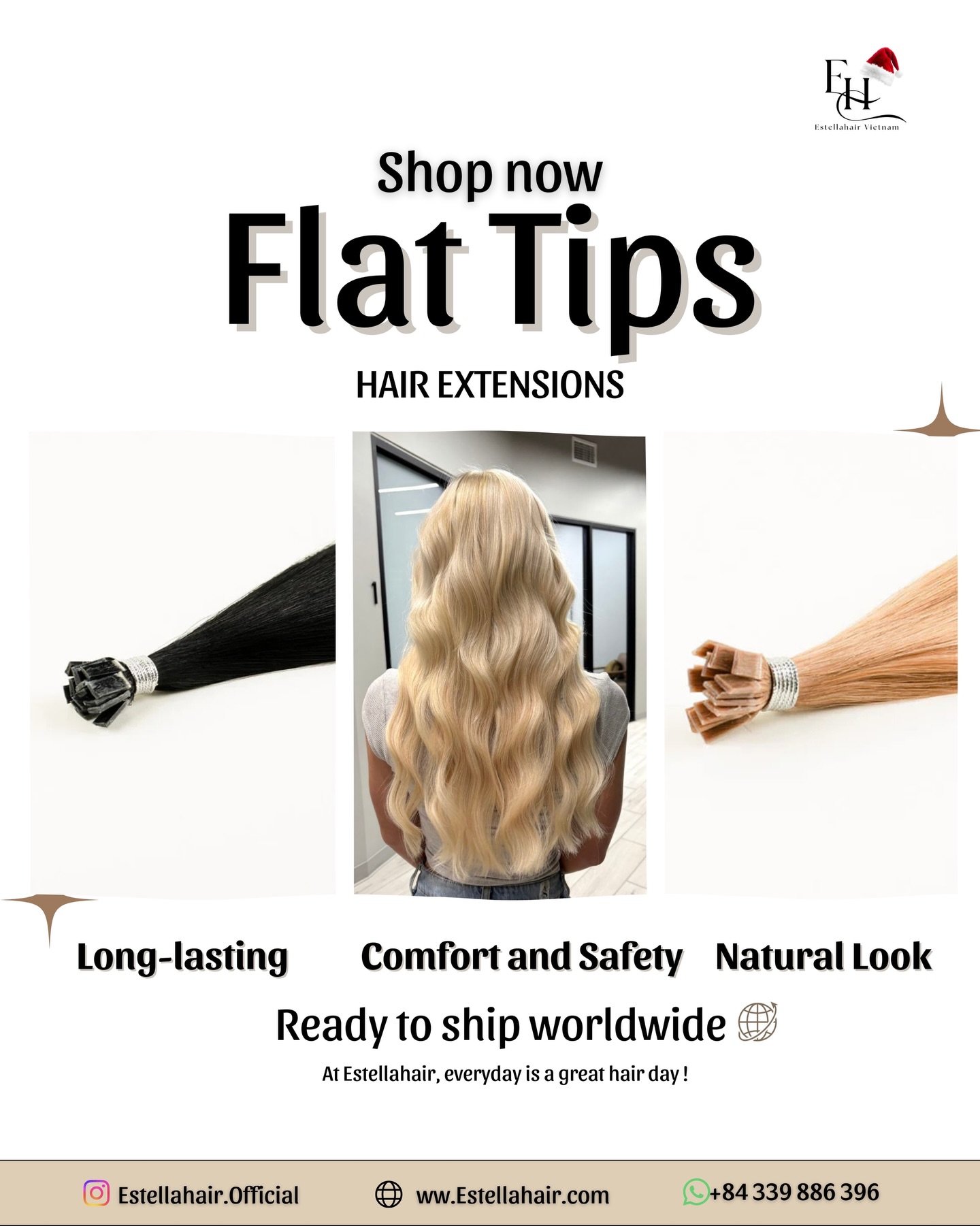 ✨ Flat Tips Hair Extensions – Natural, Comfortable & Long-Laáting✨
Looking for a hair extension method that delivers a natural look with maximum comfort and safety?
Flat Tips Hair Extensions from Estellahair Vietnam are designed for professional salons and clients who value durability and seamless blending.
Made from premium Vietnamese human hair, Flat Tips feature a flat keratin bond that sits comfortably against the scalp, ensuring a secure hold without pulling or damage.
✔ Long-lasting wear
✔ Comfort & safety for daily use
✔ Natural look that blends perfectly
✔ 100% Human Hair – soft, smooth, and easy to style
✔ Ideal for professional salon installations
🌍 Ready to ship worldwide
👉 Shop now at EstellaHair.com and make every day a great hair day.
🌐 Website:
www.estellahair.com
📱 WhatsApp:
https://wa.me/+84339886396
📧 Email:
Estellahairvietnam@gmail.com
📸 Instagram:
@Estellahair.official
#estellahair #estellahairvietnam #estellahairextensions
#hairindustry
#hairsupplier hairsalon